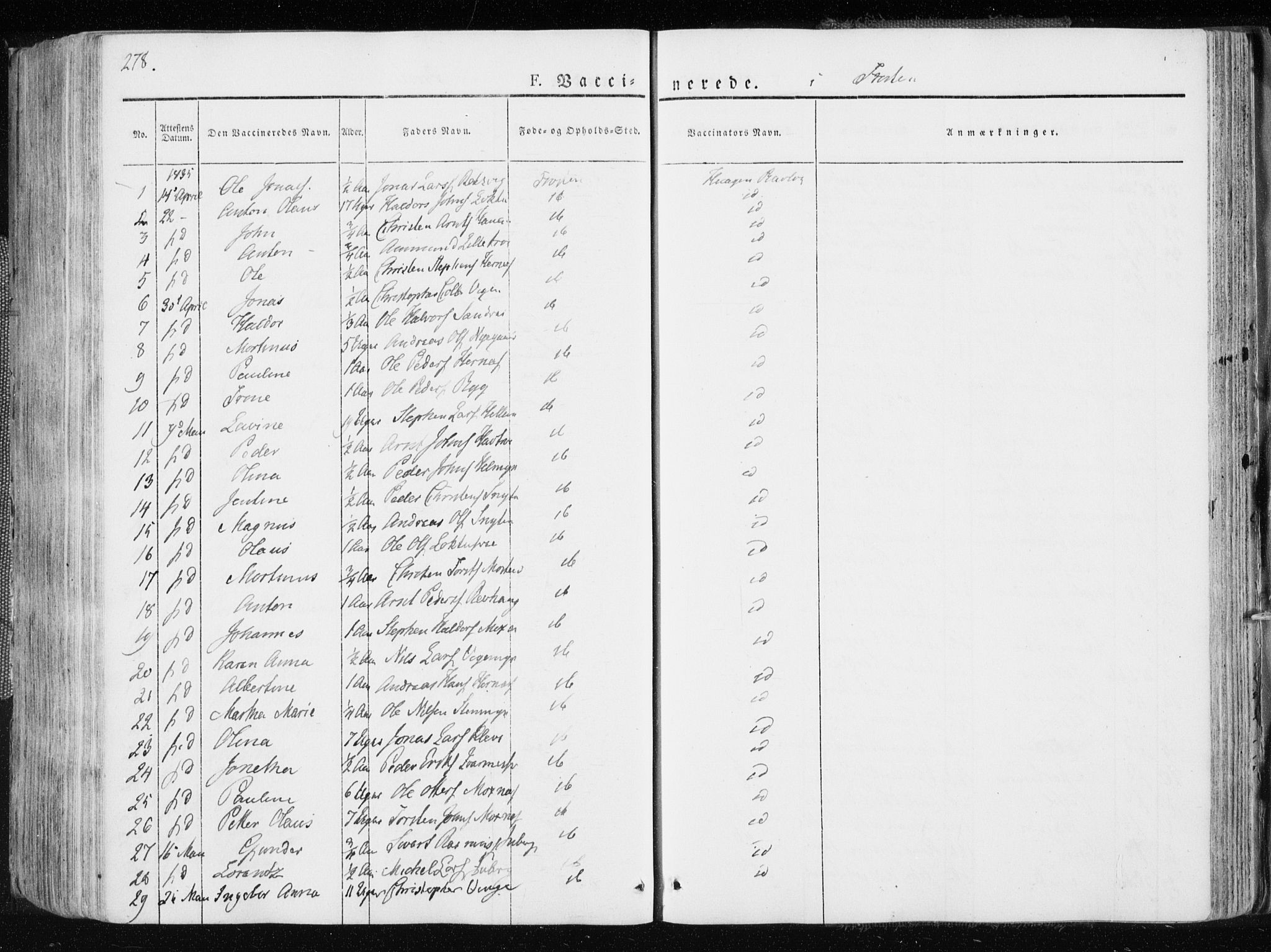 Ministerialprotokoller, klokkerbøker og fødselsregistre - Nord-Trøndelag, AV/SAT-A-1458/713/L0114: Parish register (official) no. 713A05, 1827-1839, p. 278