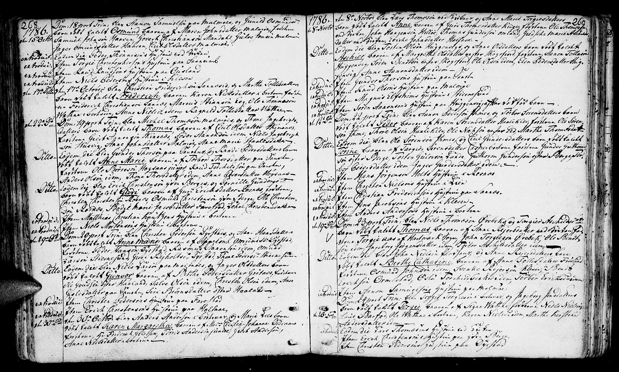 Mandal sokneprestkontor, SAK/1111-0030/F/Fa/Faa/L0003: Parish register (official) no. A 3, 1748-1794, p. 268-269