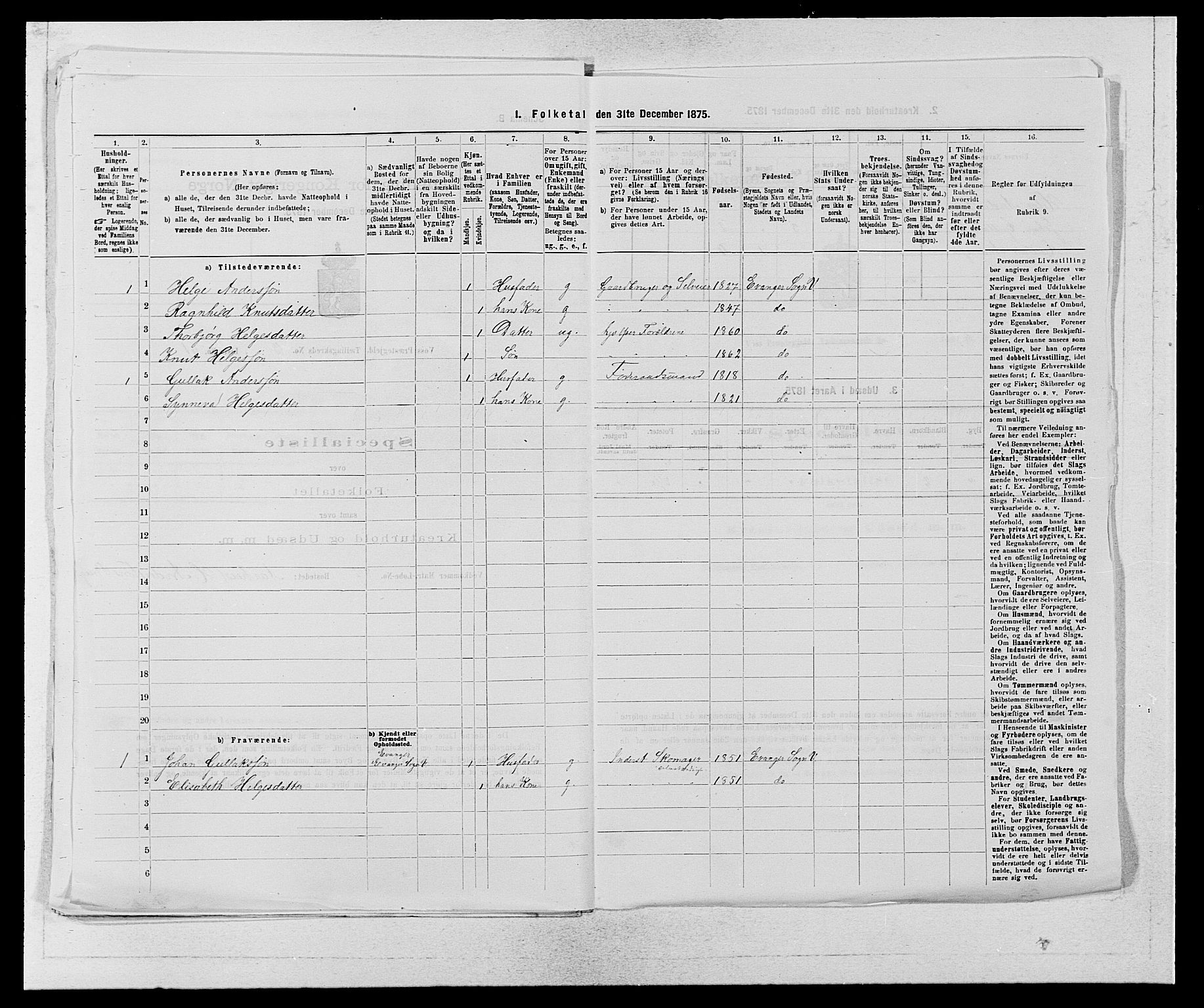 SAB, 1875 census for 1235P Voss, 1875, p. 1995