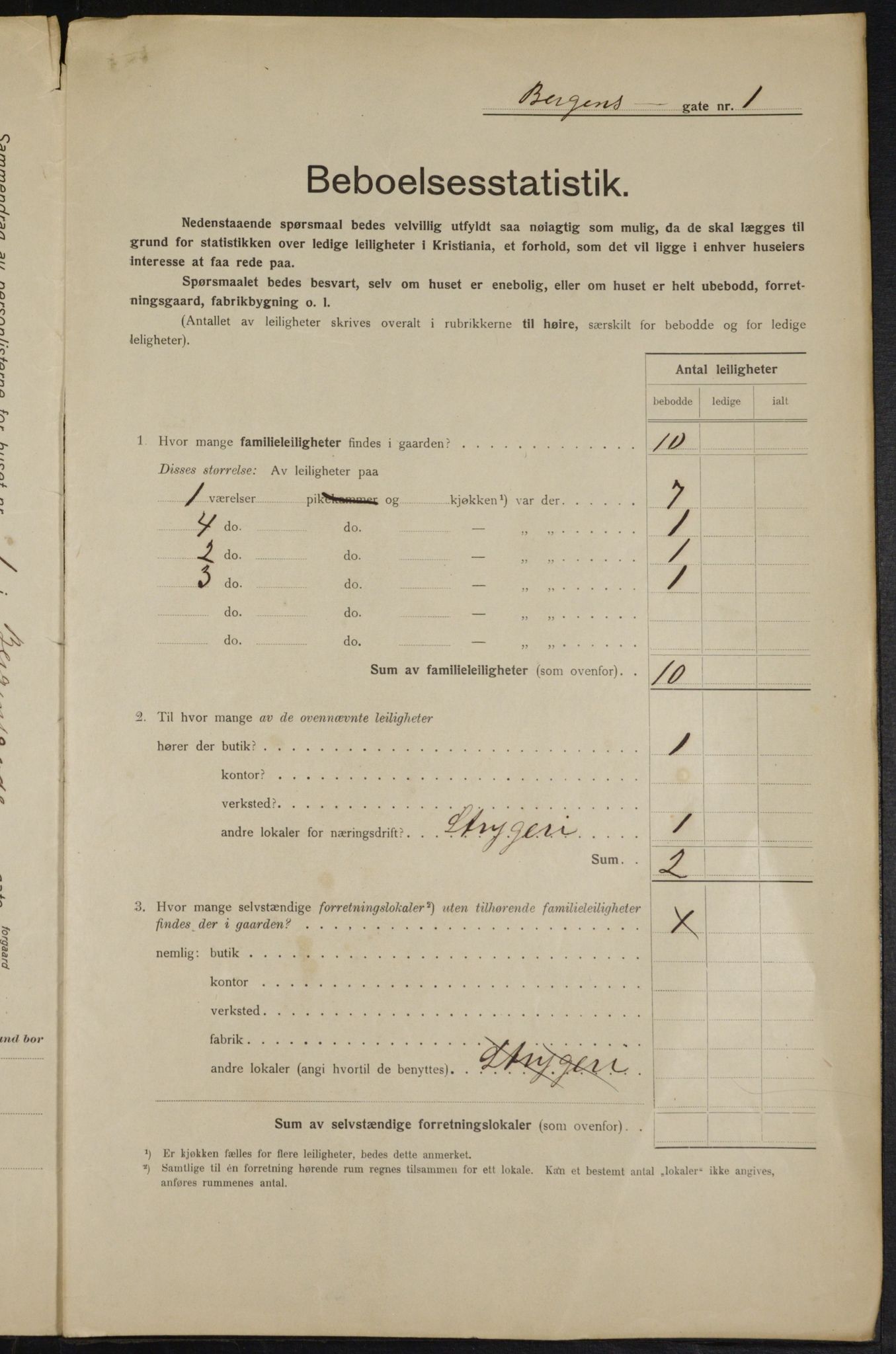 OBA, Municipal Census 1915 for Kristiania, 1915, p. 3744