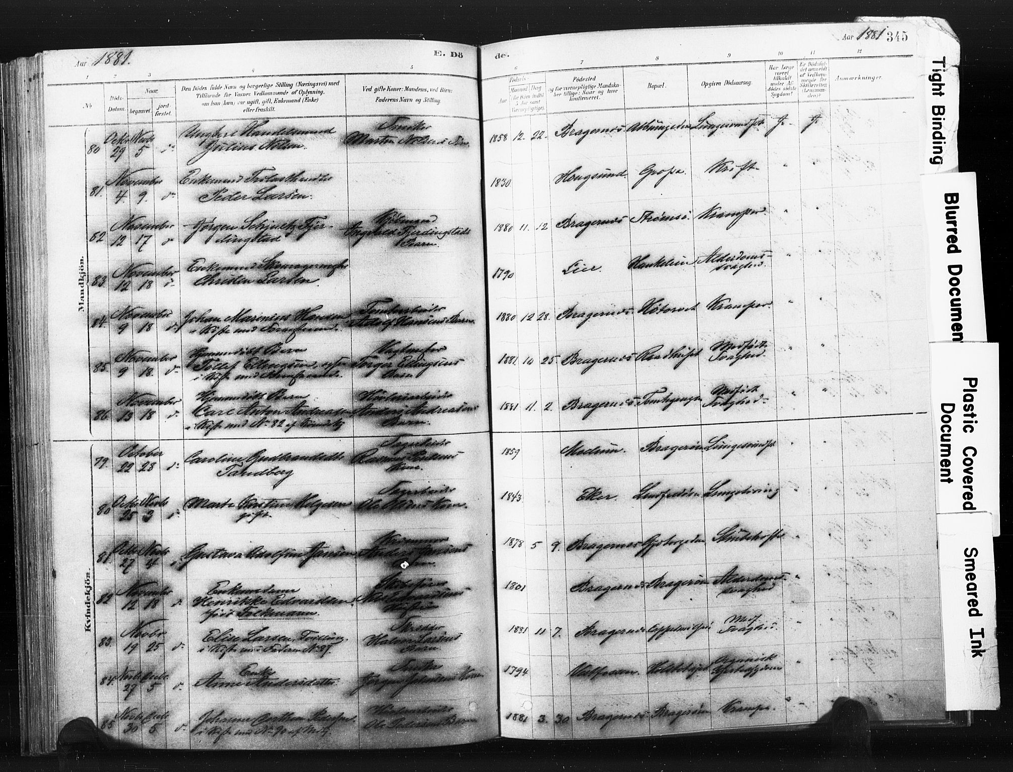 Bragernes kirkebøker, AV/SAKO-A-6/F/Fb/L0006b: Parish register (official) no. II 6B, 1878-1885, p. 345