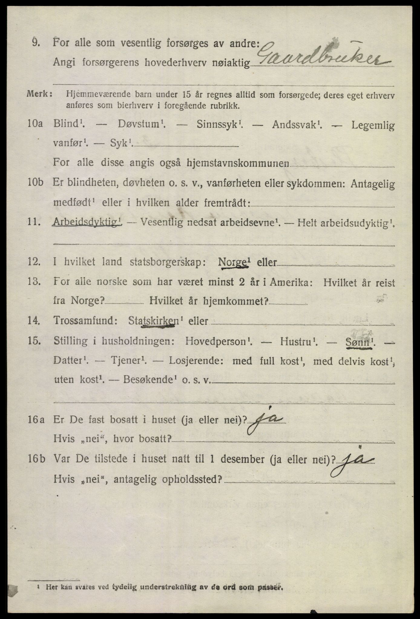 SAKO, 1920 census for Flesberg, 1920, p. 3716