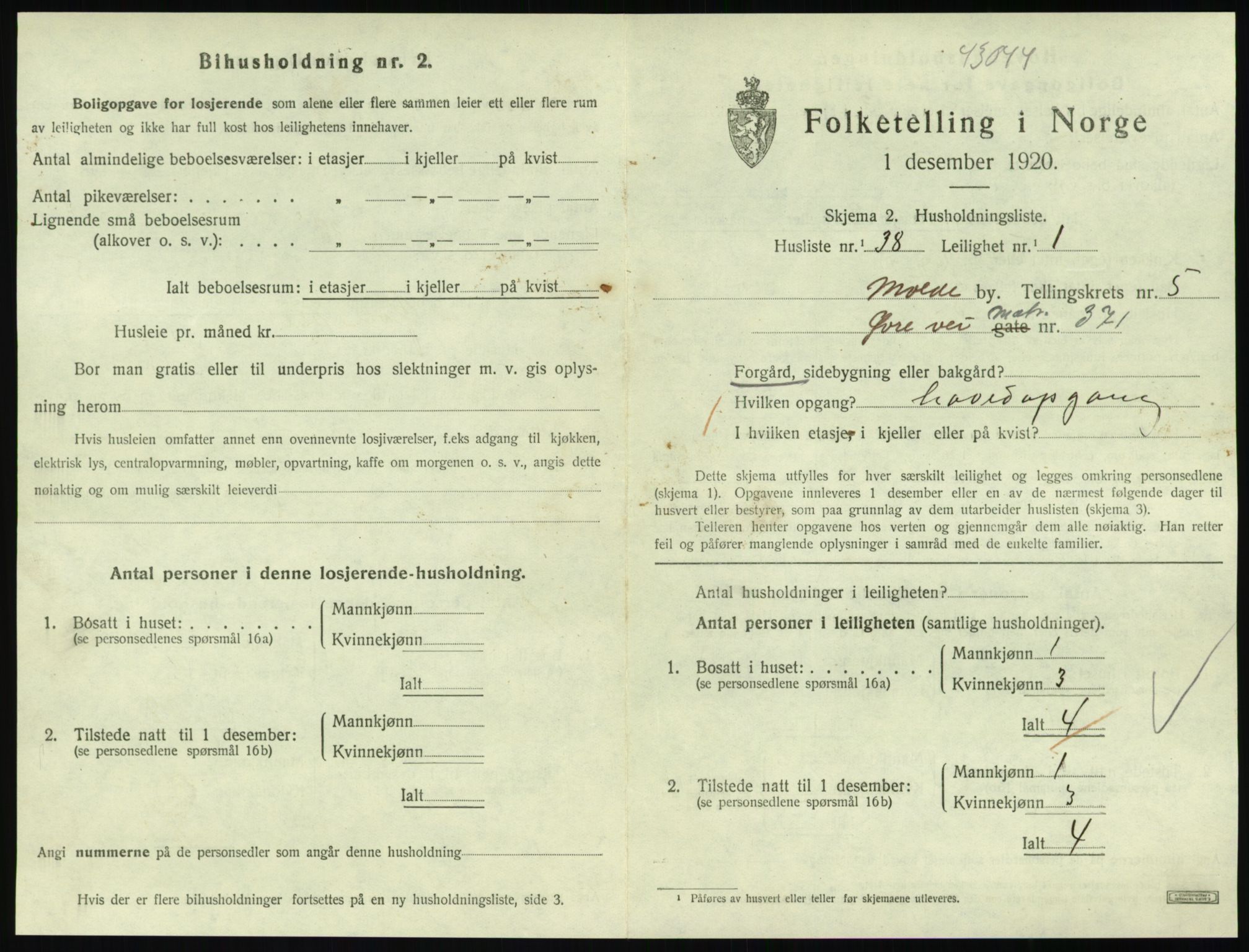 SAT, 1920 census for Molde, 1920, p. 1899