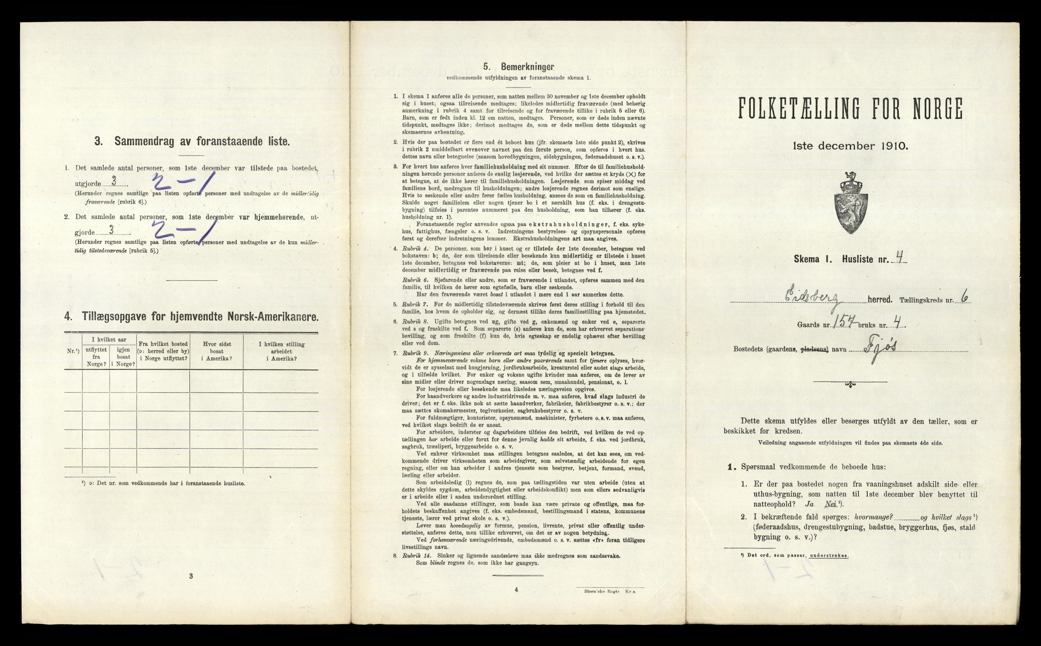 RA, 1910 census for Eidsberg, 1910, p. 1468