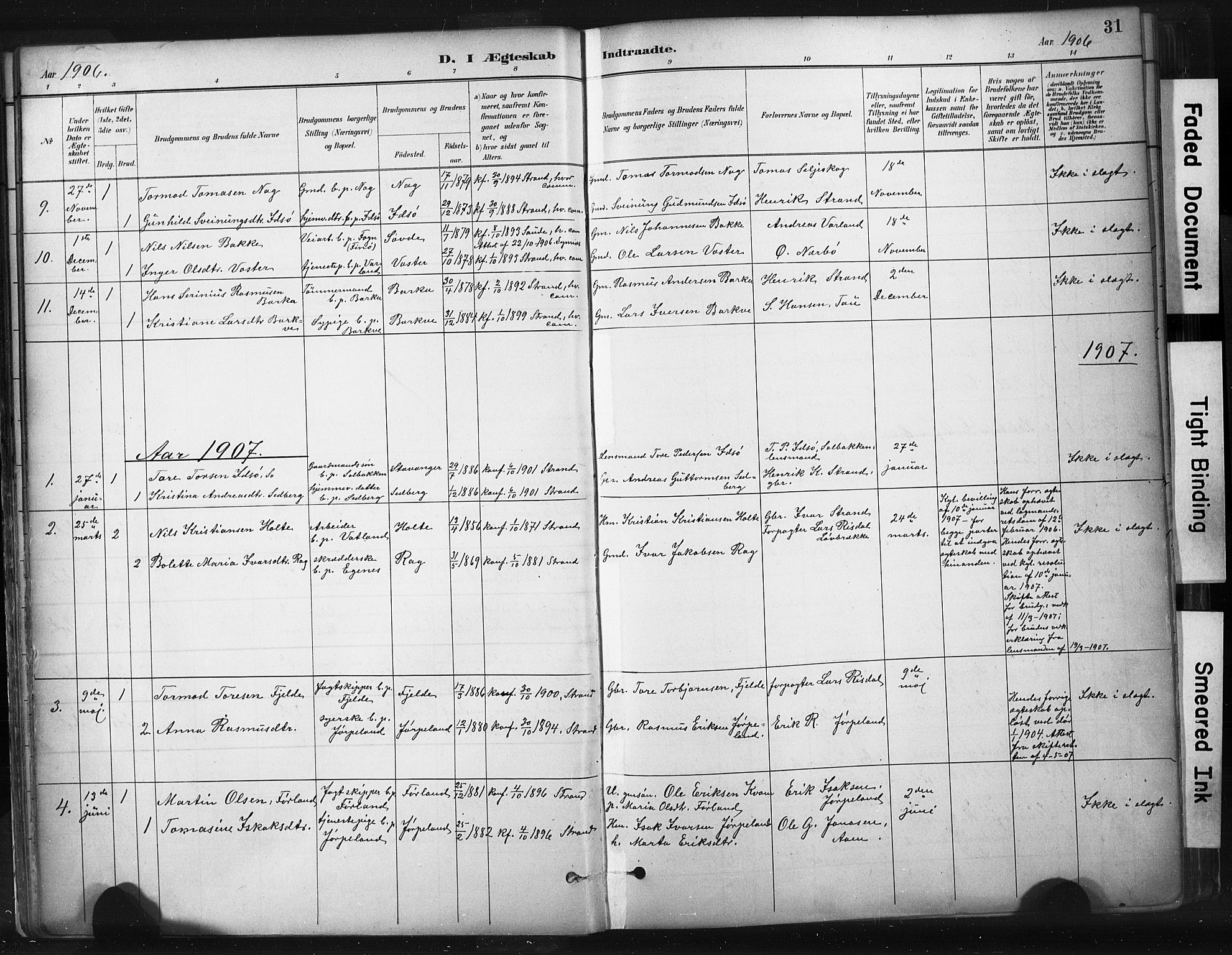 Strand sokneprestkontor, AV/SAST-A-101828/H/Ha/Haa/L0010: Parish register (official) no. A 10, 1882-1929, p. 31