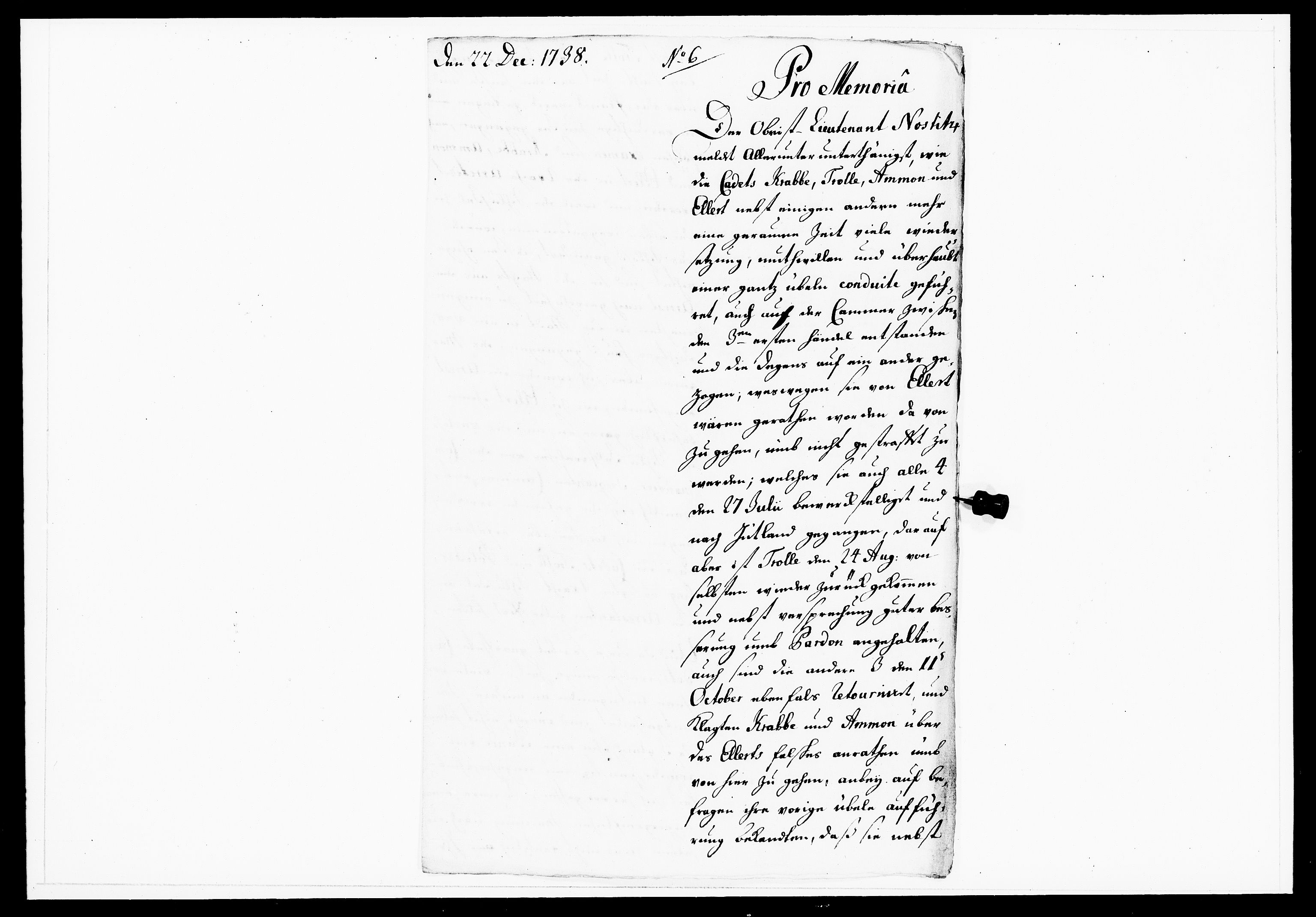Krigskollegiet, Krigskancelliet, DRA/A-0006/-/1143-1150: Refererede sager, 1738, p. 567