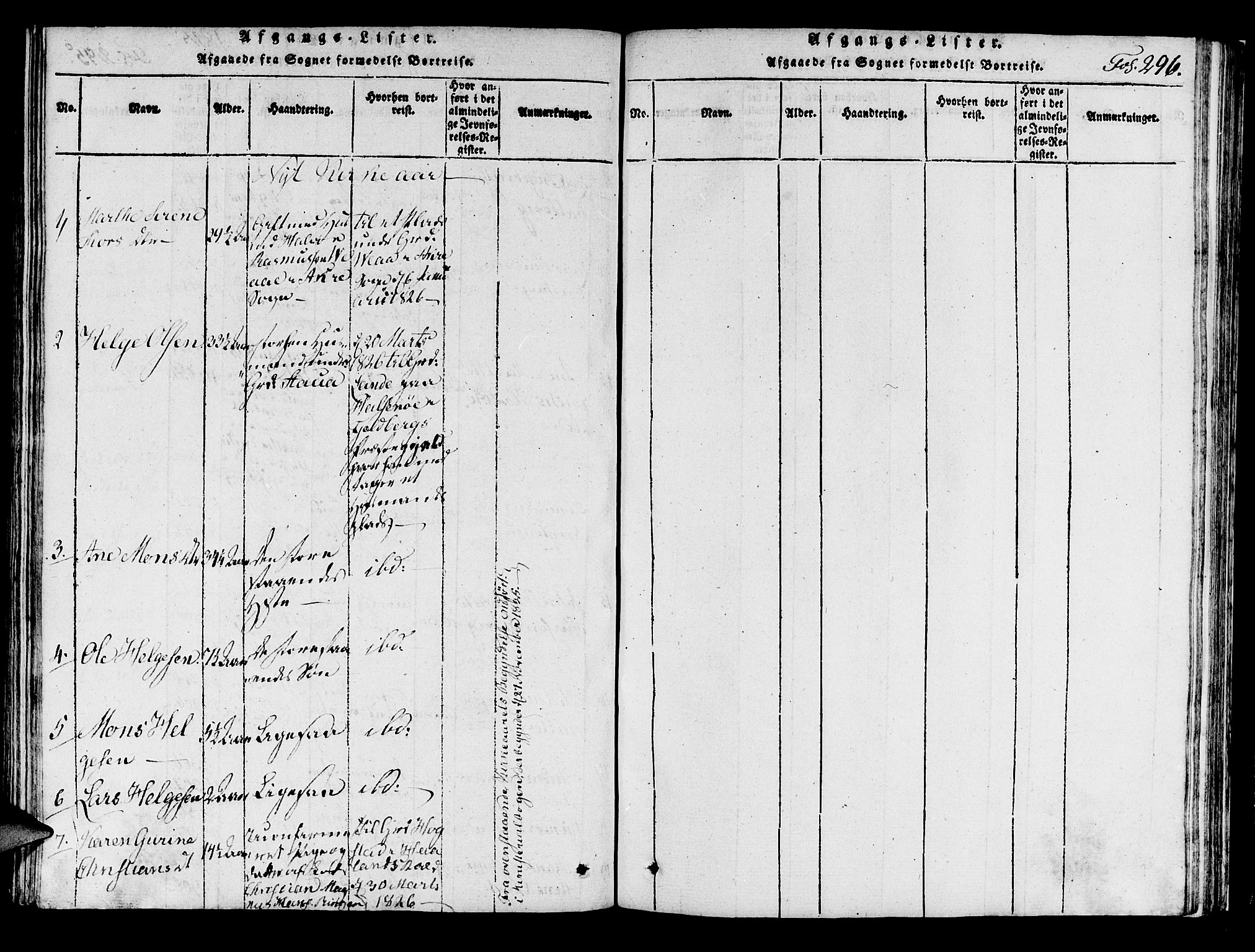 Avaldsnes sokneprestkontor, SAST/A -101851/H/Ha/Haa/L0004: Parish register (official) no. A 4, 1816-1825, p. 296