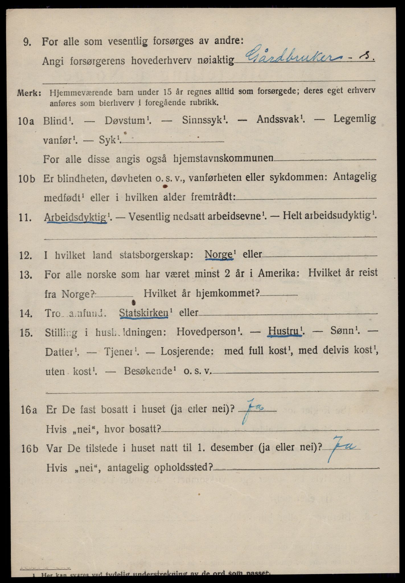 SAT, 1920 census for Vestnes, 1920, p. 3404