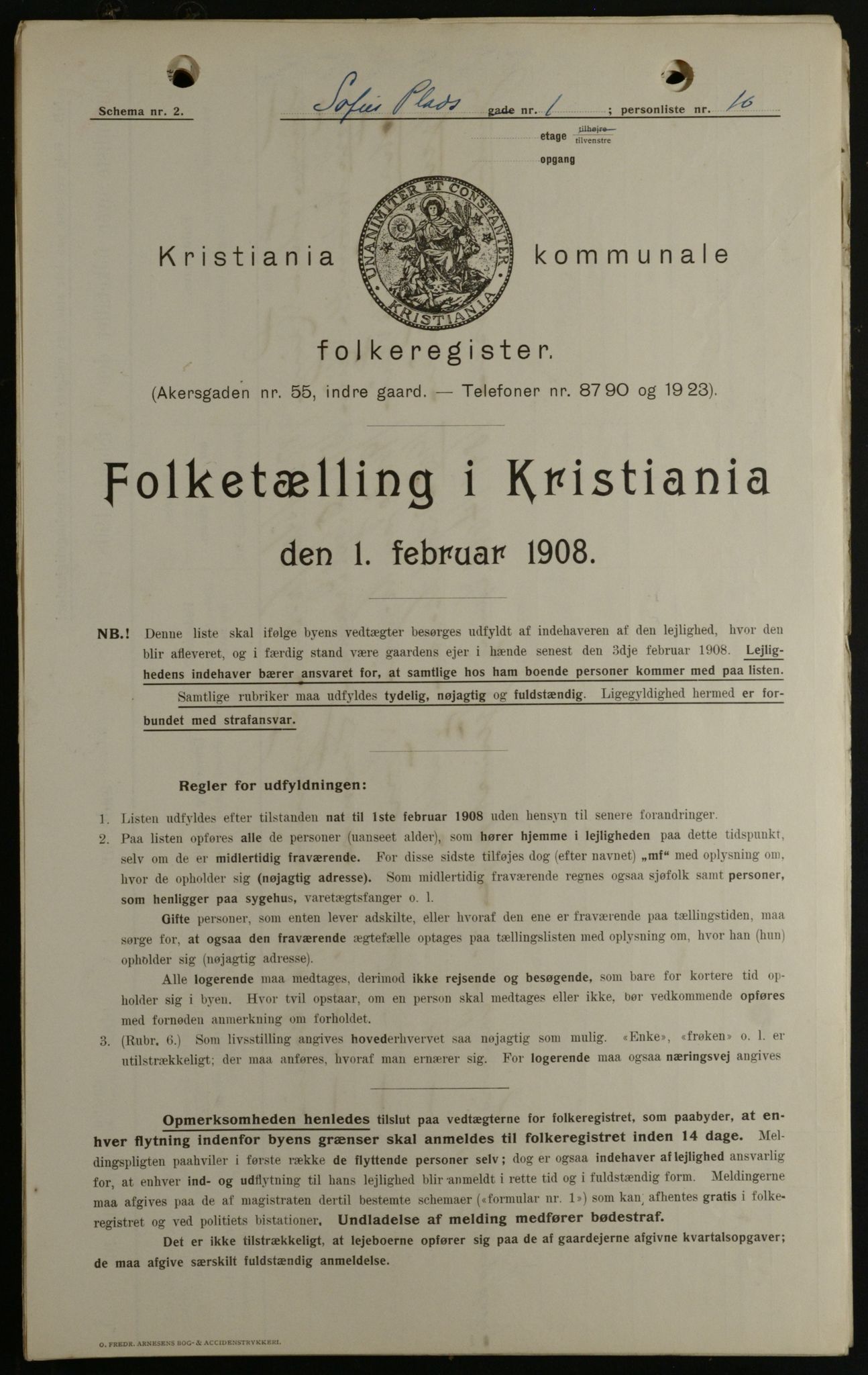 OBA, Municipal Census 1908 for Kristiania, 1908, p. 89512