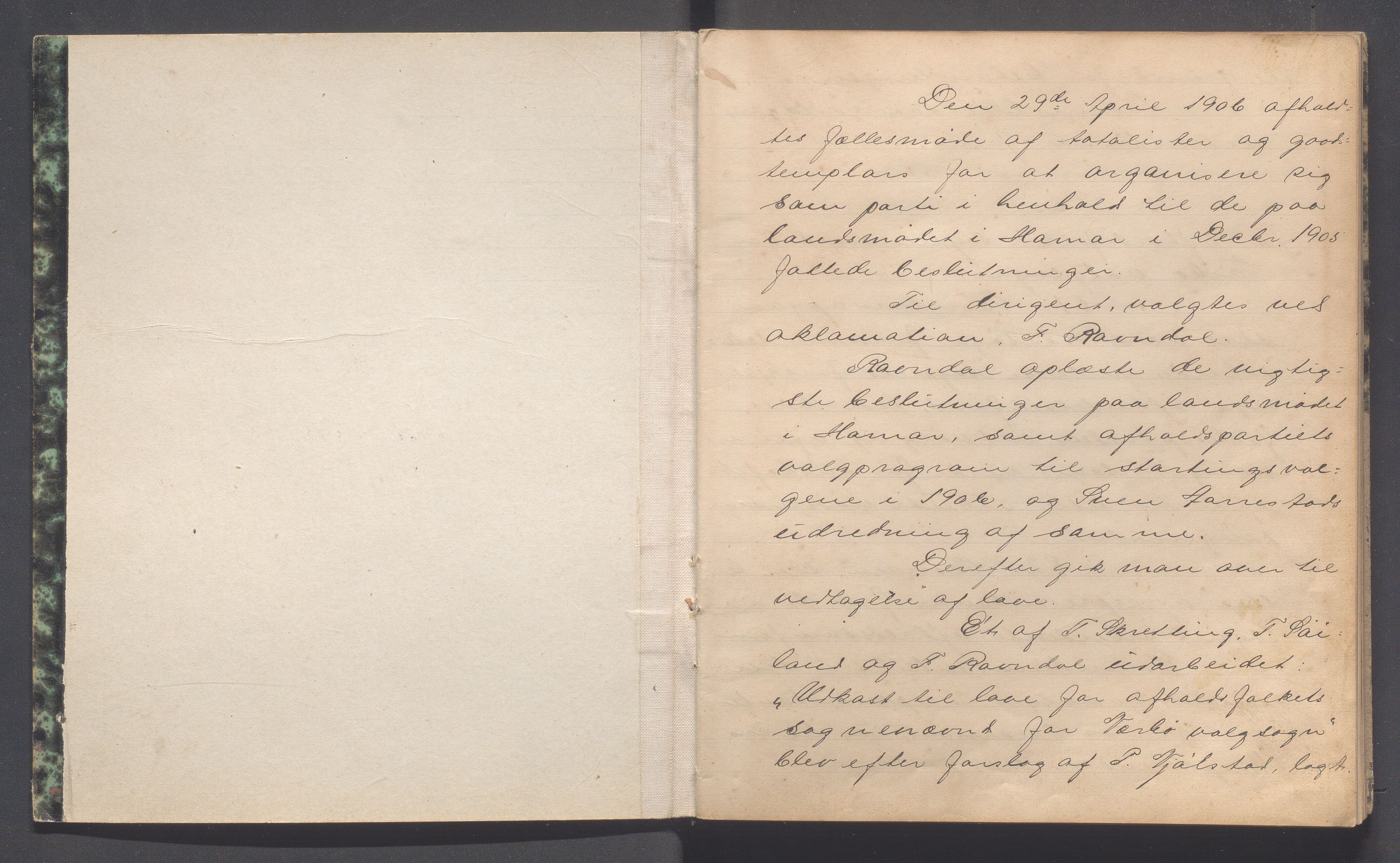 Hå kommune - PA 014 Afholdsfolkets soknenemnd for Nærbø, IKAR/K-102221/A/L0001: Møtebok, 1906-1912, p. 2