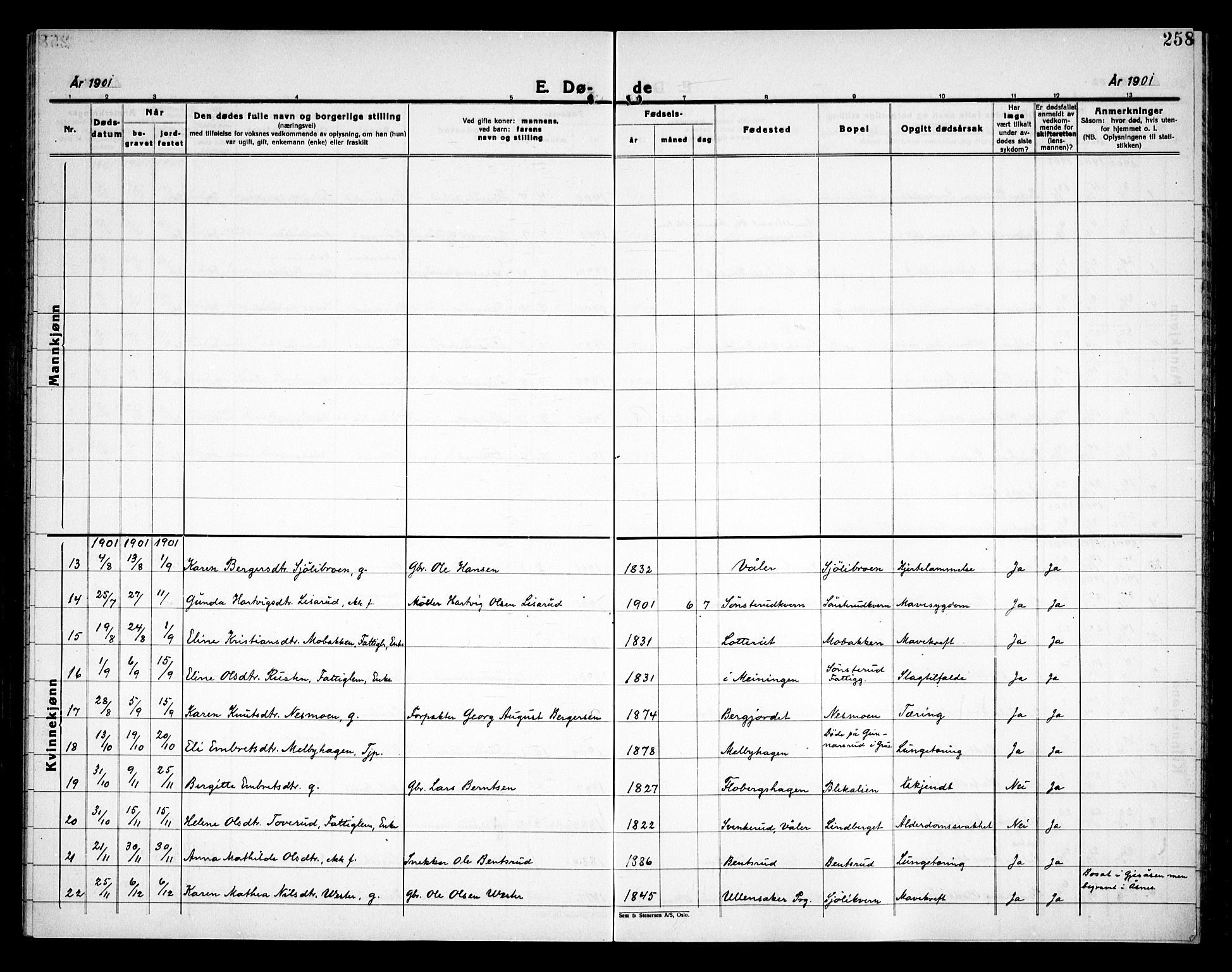Åsnes prestekontor, SAH/PREST-042/H/Ha/Haa/L0000C: Parish register (official) no. 0A, 1890-1929, p. 258