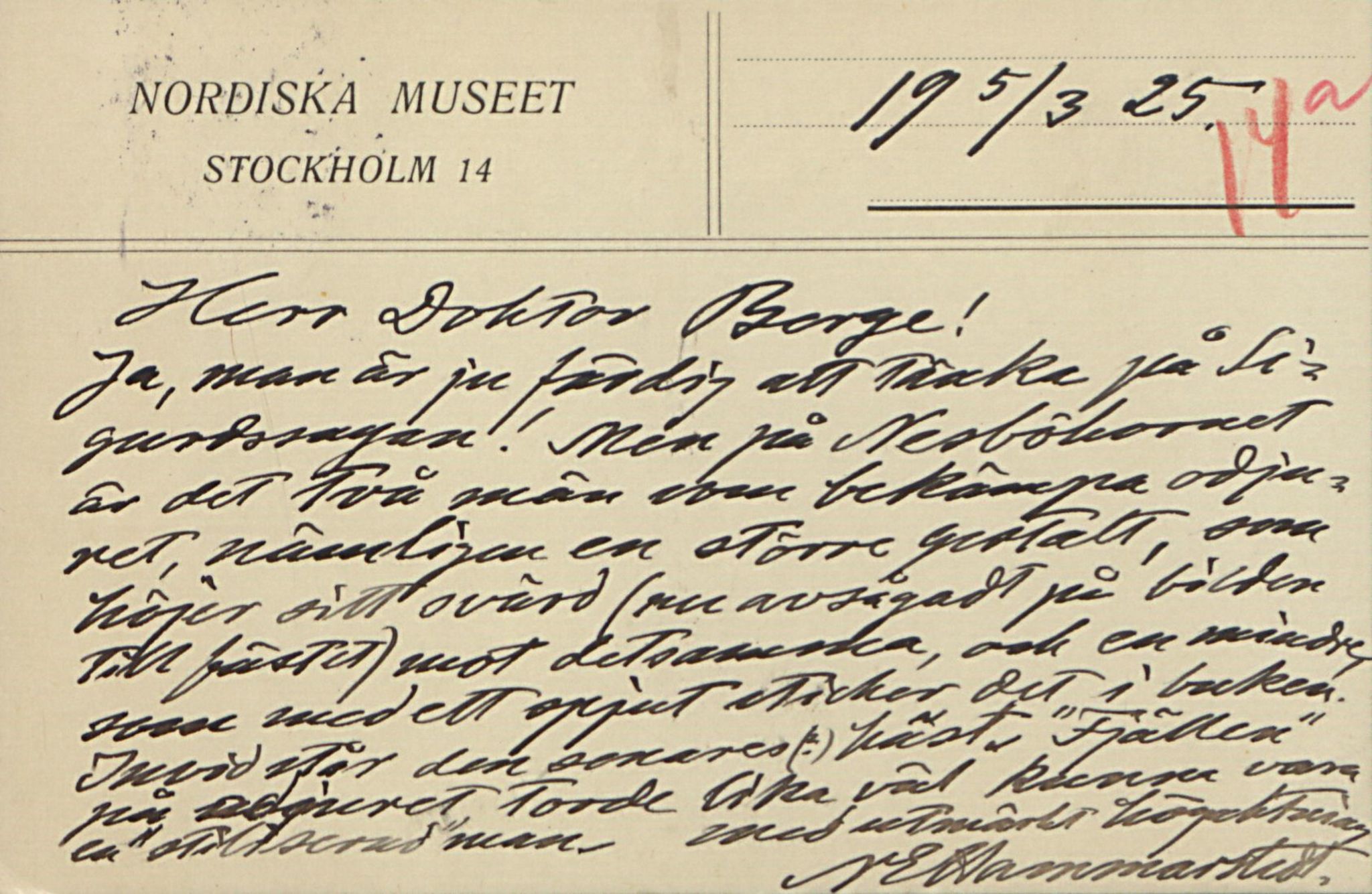 Rikard Berge, TEMU/TGM-A-1003/F/L0016/0023: 529-550 / 550 Slekt- og personalhistorie, om drikkehorn og eventuelt andre gjenstander, 1916-1926, p. 14a