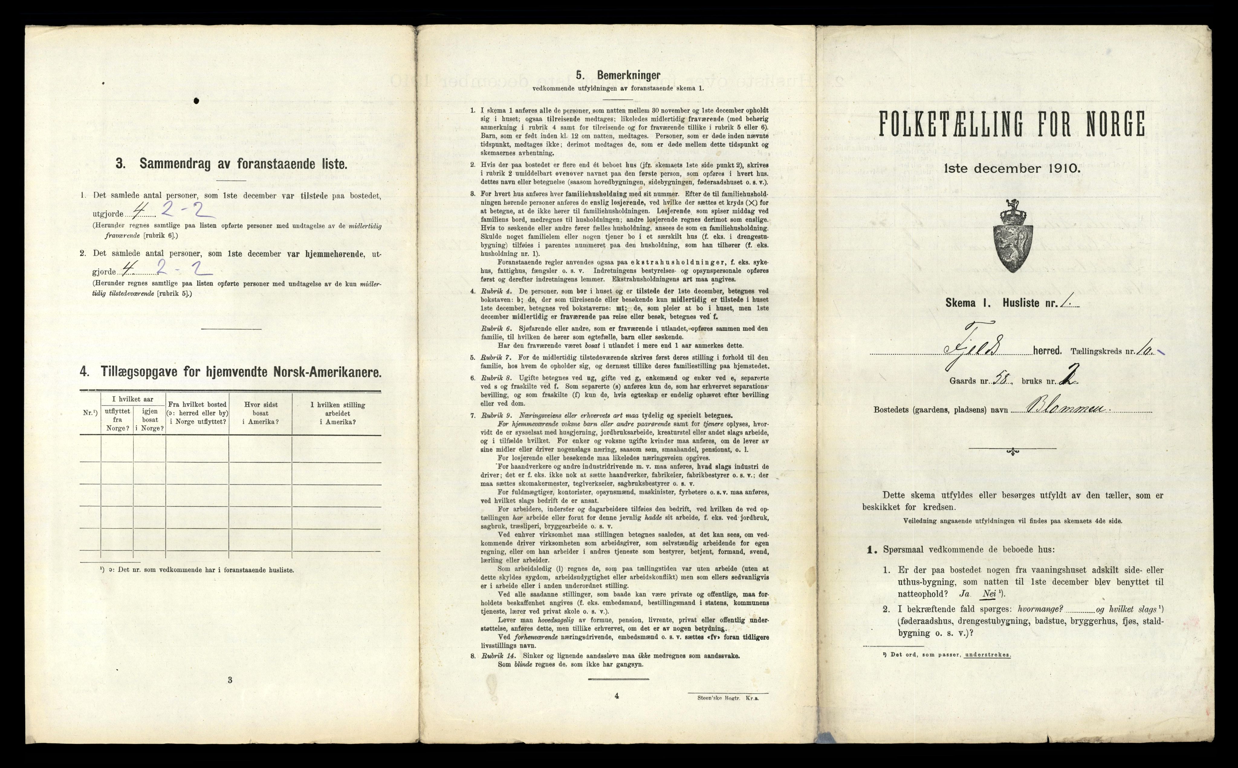 RA, 1910 census for Fjell, 1910, p. 1079