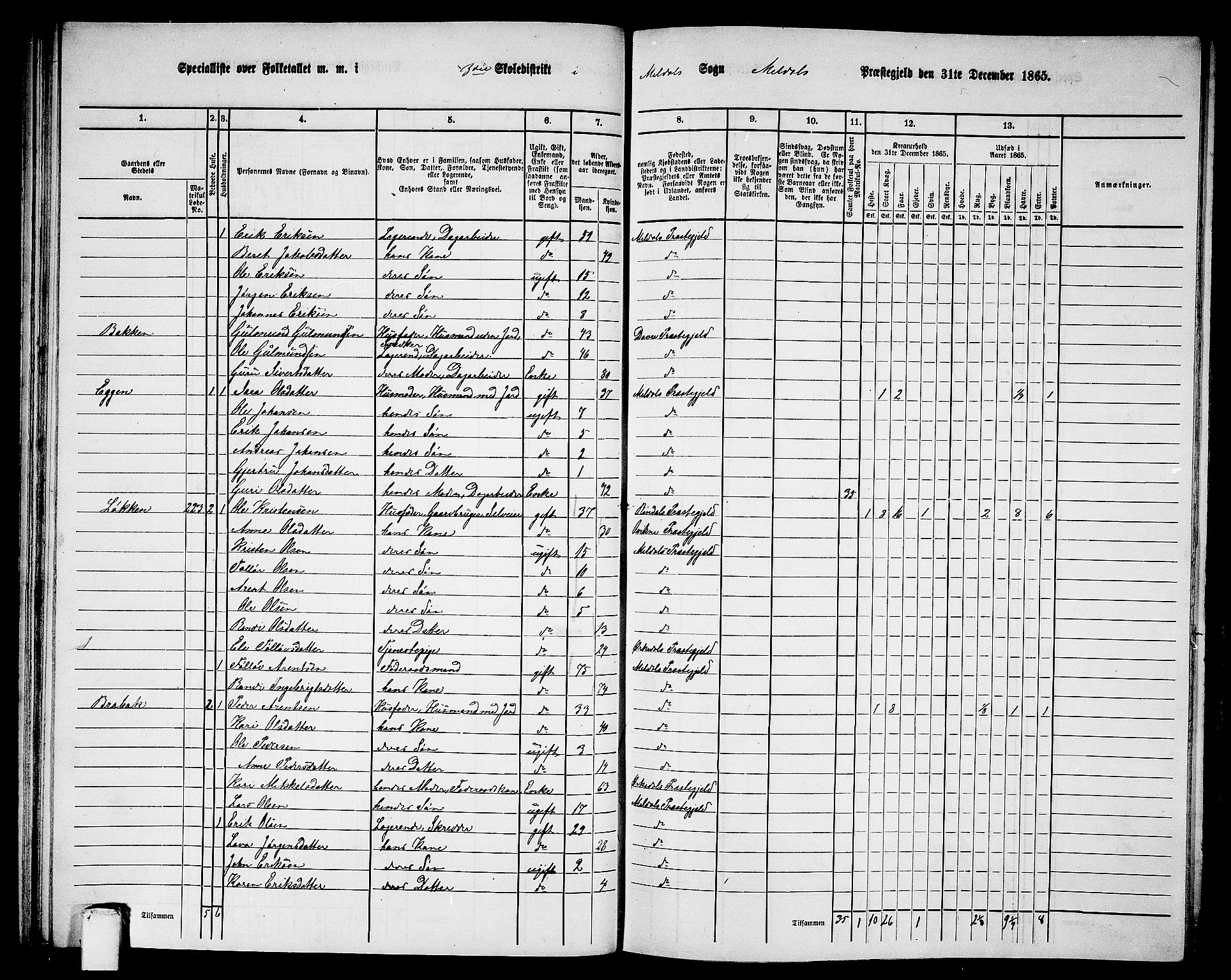 RA, 1865 census for Meldal, 1865, p. 84