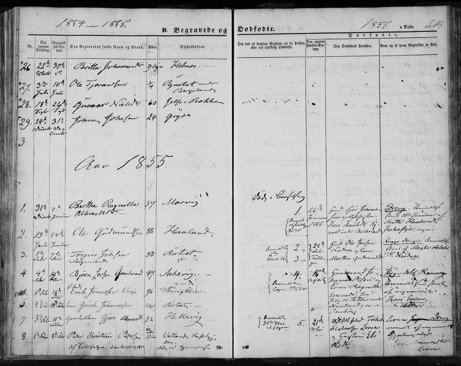Jelsa sokneprestkontor, SAST/A-101842/01/IV: Parish register (official) no. A 7, 1854-1866, p. 214