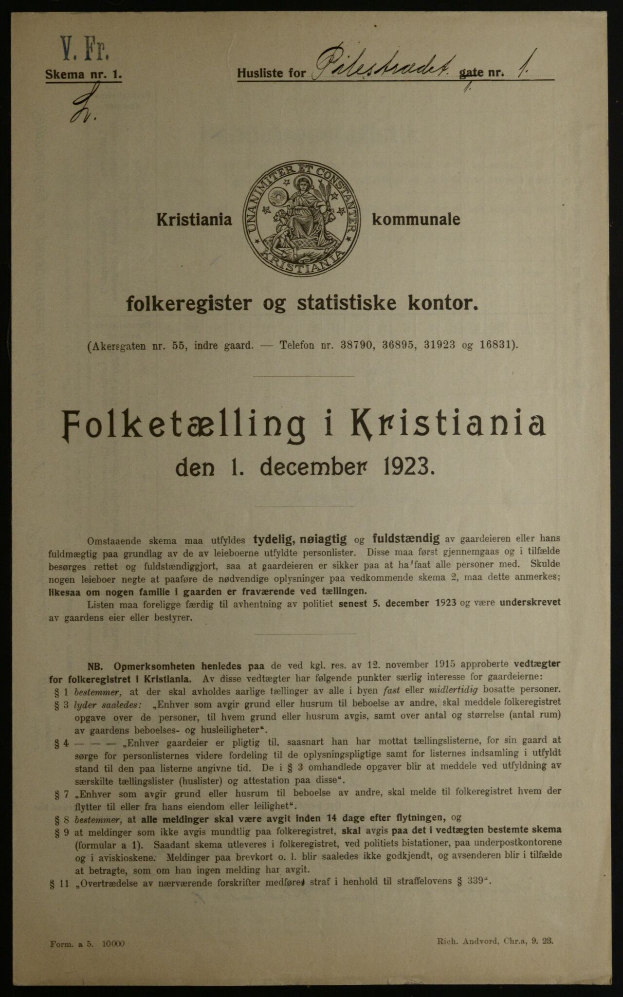 OBA, Municipal Census 1923 for Kristiania, 1923, p. 86863