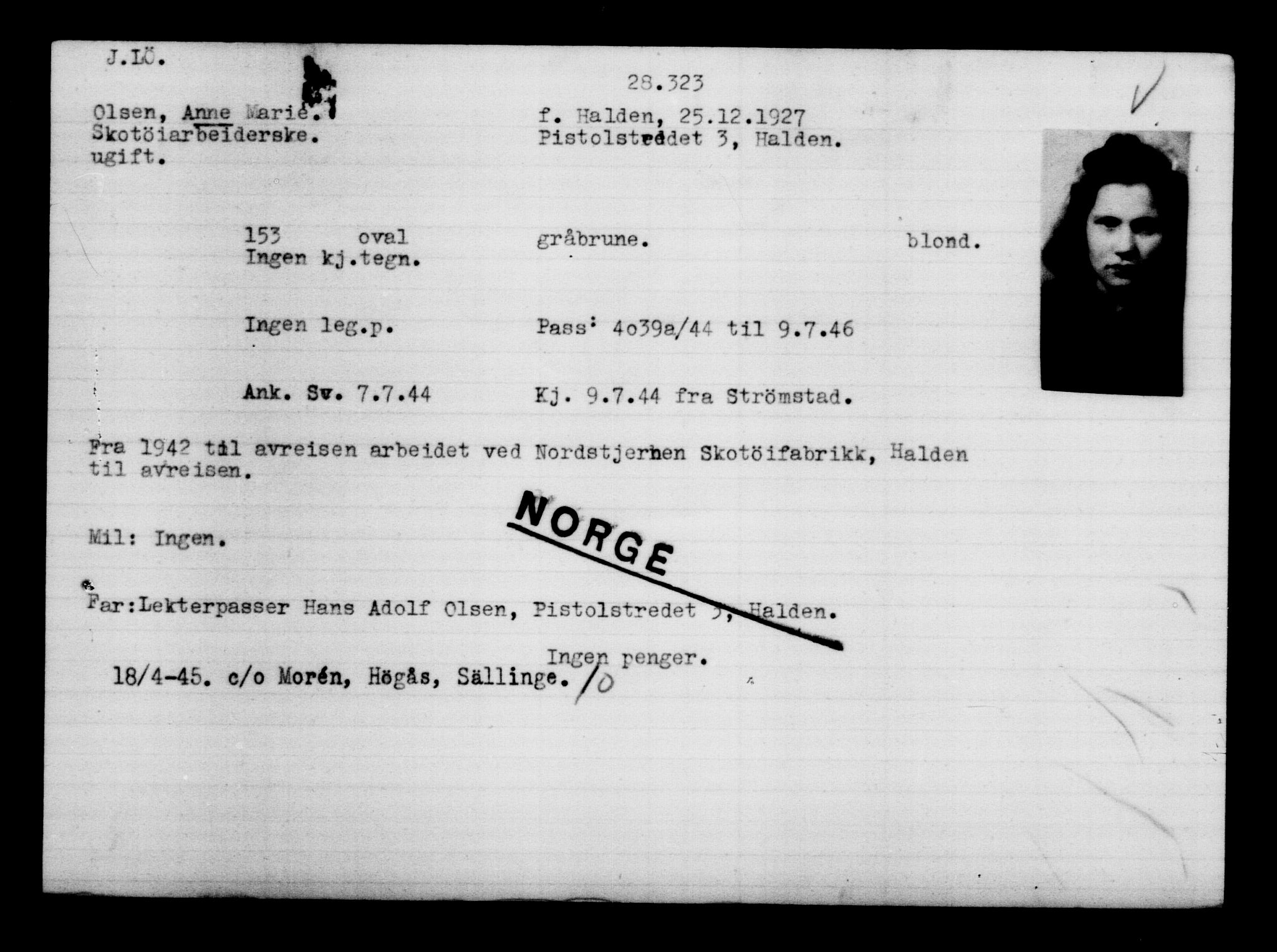 Den Kgl. Norske Legasjons Flyktningskontor, AV/RA-S-6753/V/Va/L0011: Kjesäterkartoteket.  Flyktningenr. 25300-28349, 1940-1945, p. 3221