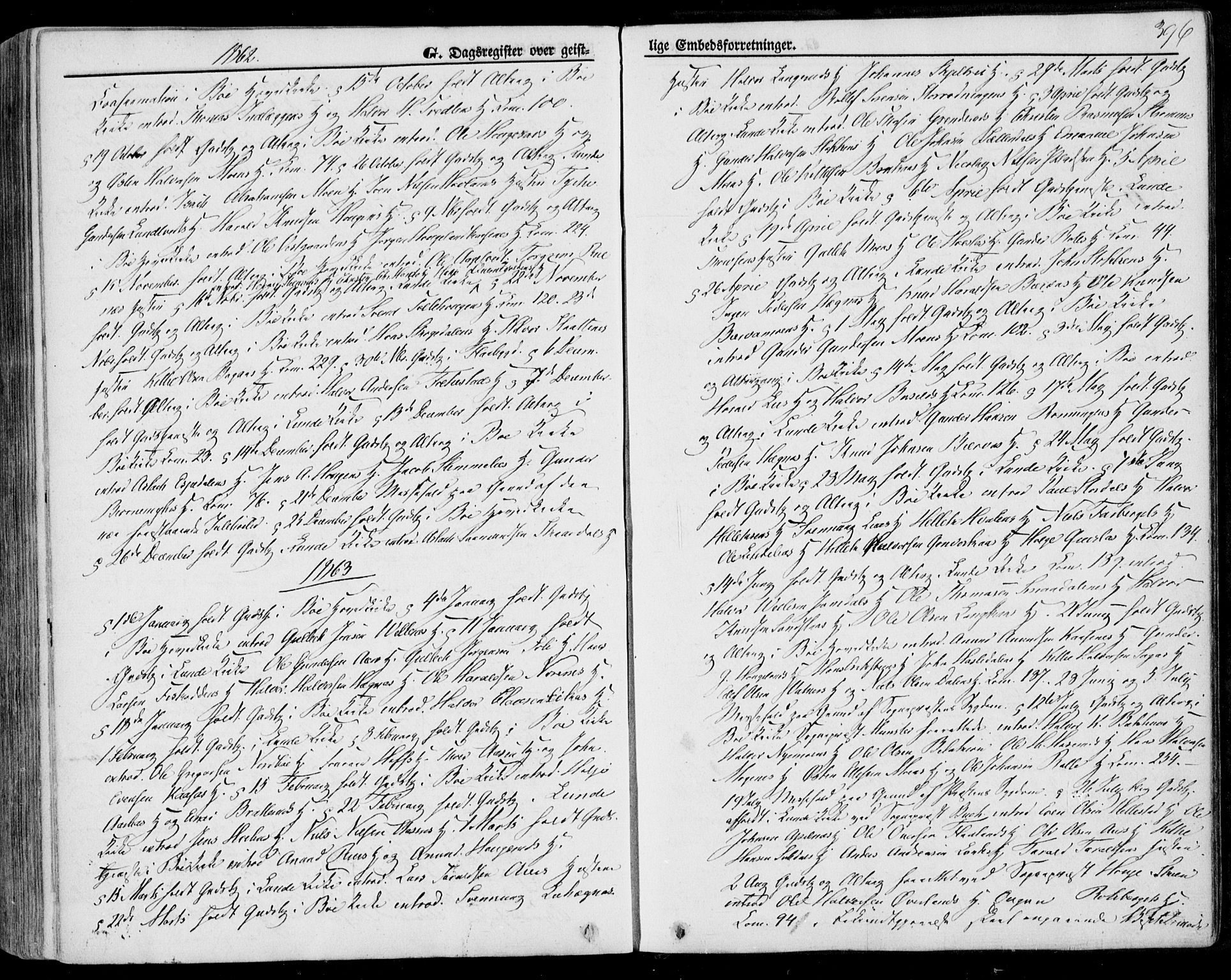 Bø kirkebøker, AV/SAKO-A-257/F/Fa/L0009: Parish register (official) no. 9, 1862-1879, p. 396
