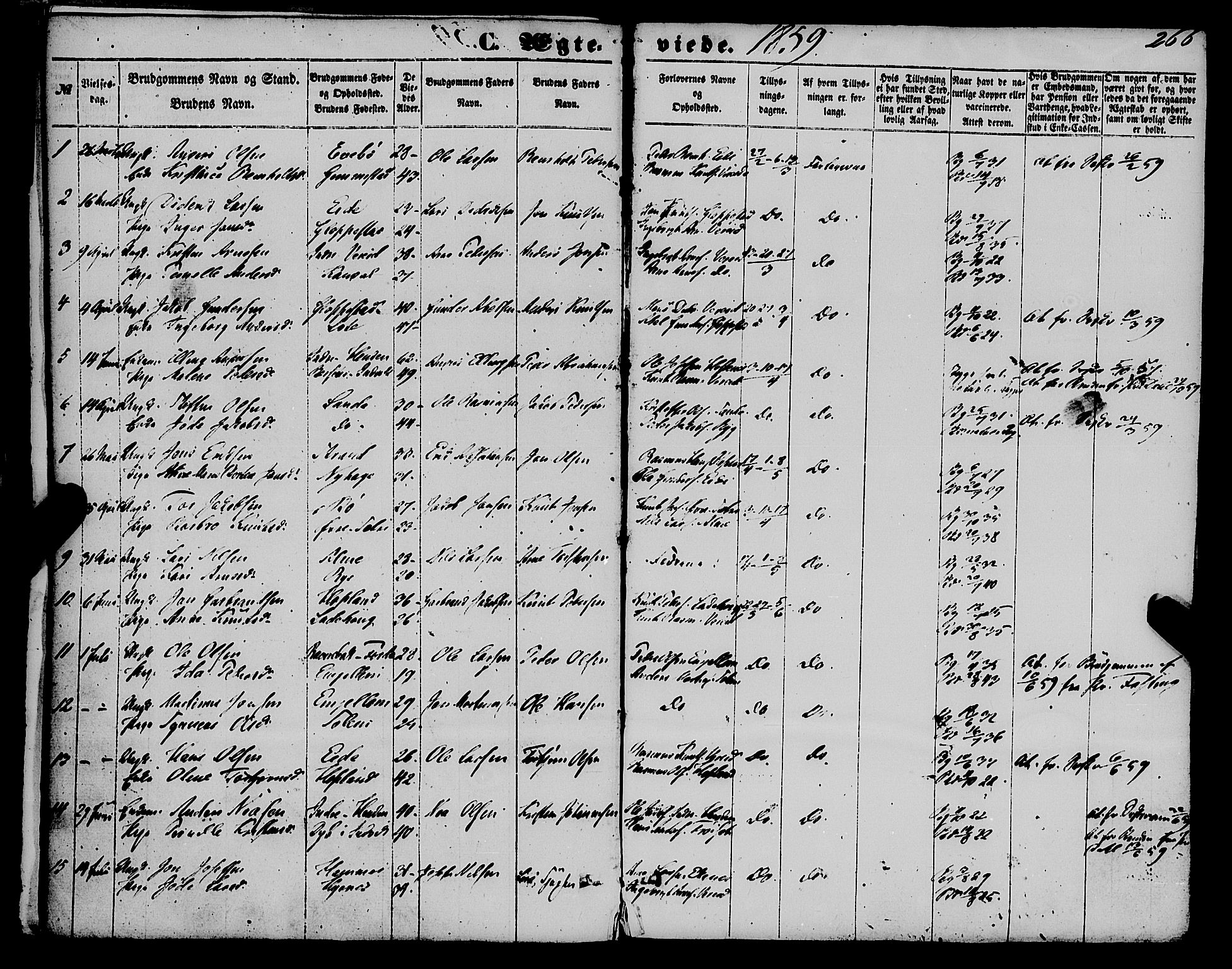 Gloppen sokneprestembete, AV/SAB-A-80101/H/Haa/Haaa/L0009: Parish register (official) no. A 9, 1855-1870, p. 266