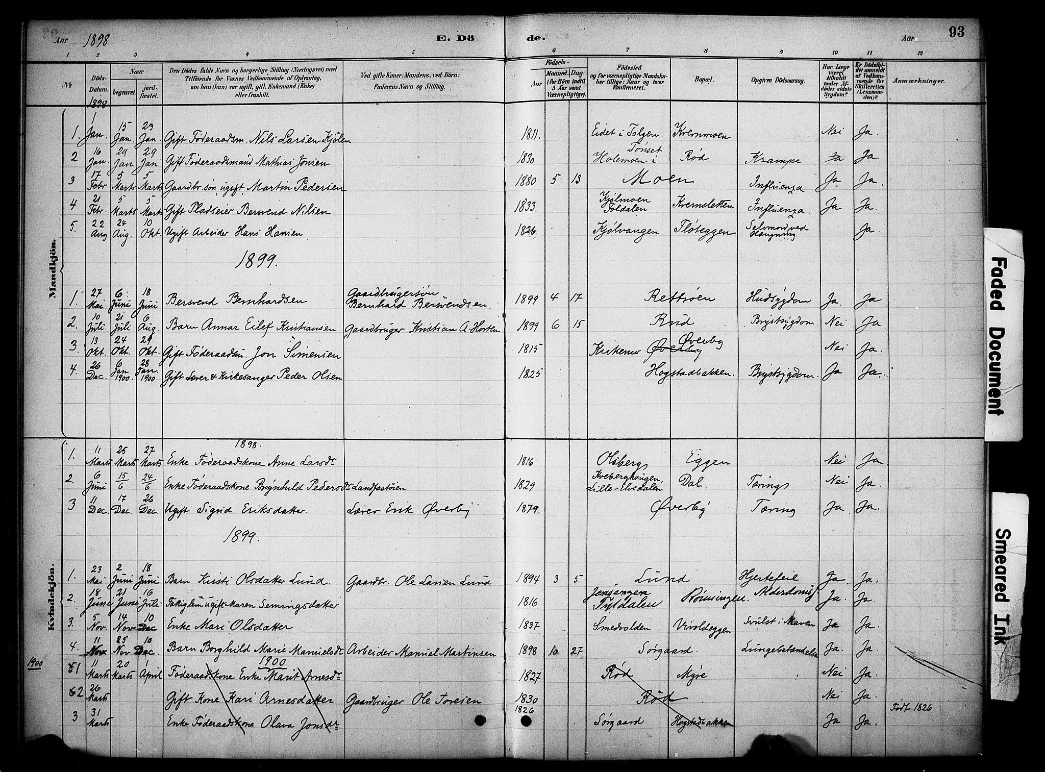 Tynset prestekontor, AV/SAH-PREST-058/H/Ha/Haa/L0023: Parish register (official) no. 23, 1880-1901, p. 93