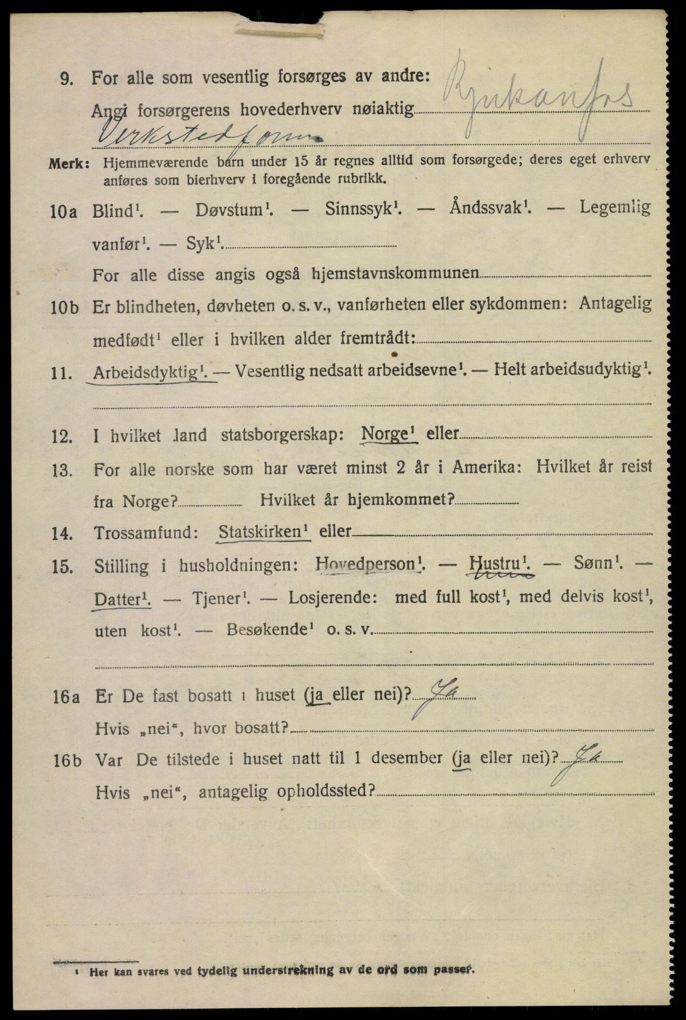 SAKO, 1920 census for Tinn, 1920, p. 7607