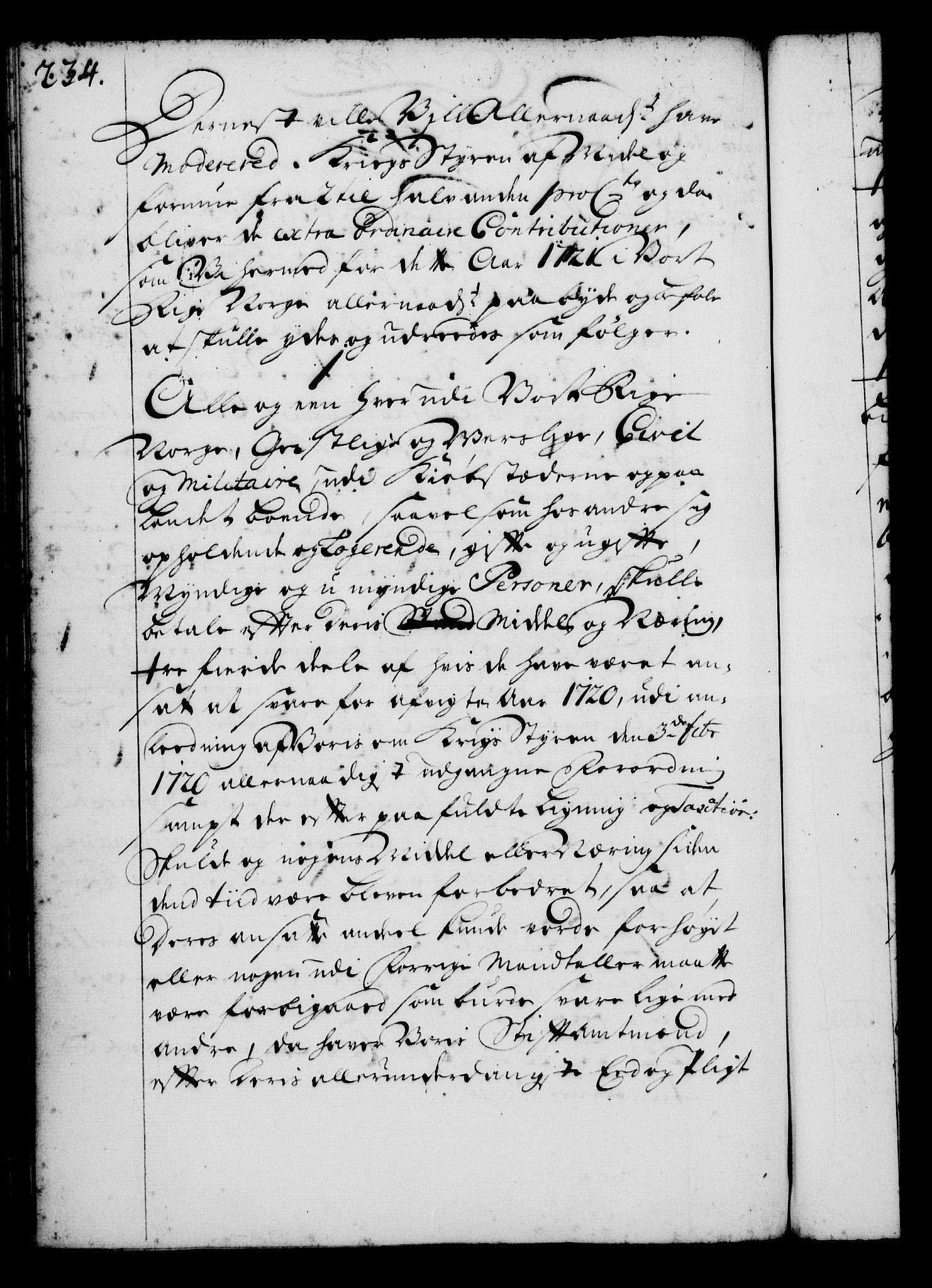 Rentekammeret, Kammerkanselliet, RA/EA-3111/G/Gg/Gga/L0001: Norsk ekspedisjonsprotokoll med register (merket RK 53.1), 1720-1723, p. 234