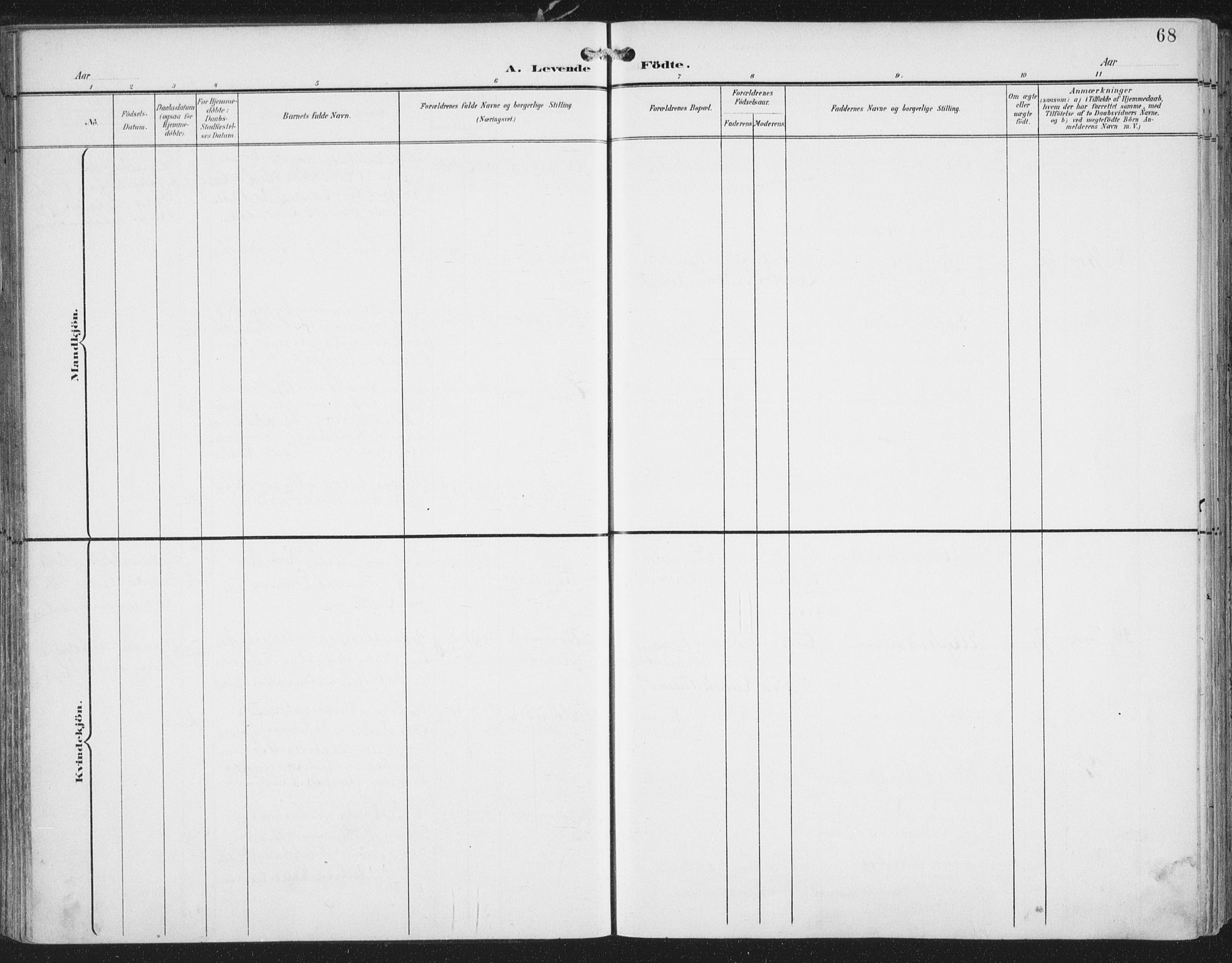 Ministerialprotokoller, klokkerbøker og fødselsregistre - Nordland, AV/SAT-A-1459/874/L1062: Parish register (official) no. 874A06, 1899-1907, p. 68