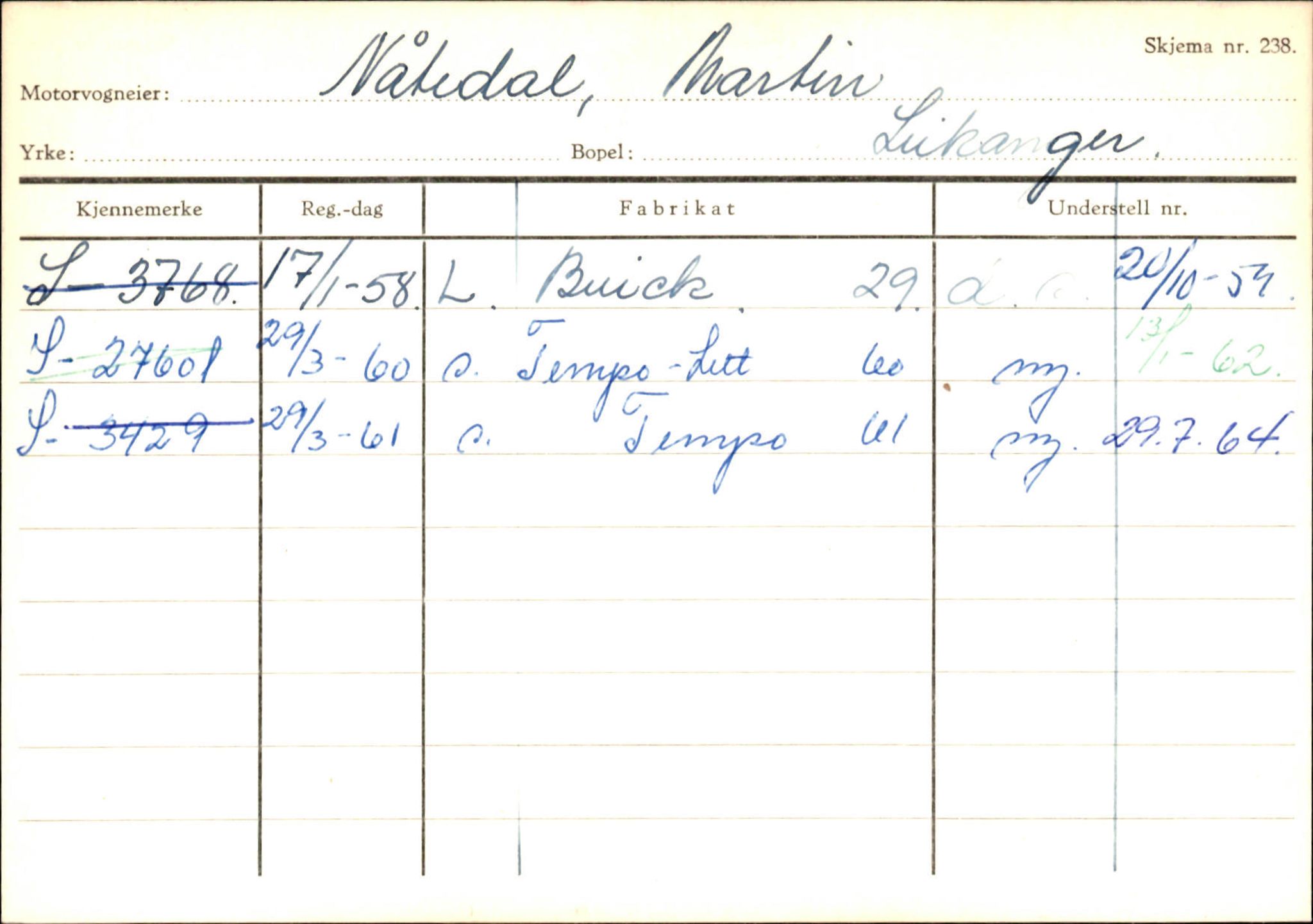 Statens vegvesen, Sogn og Fjordane vegkontor, AV/SAB-A-5301/4/F/L0126: Eigarregister Fjaler M-Å. Leikanger A-Å, 1945-1975, p. 1898