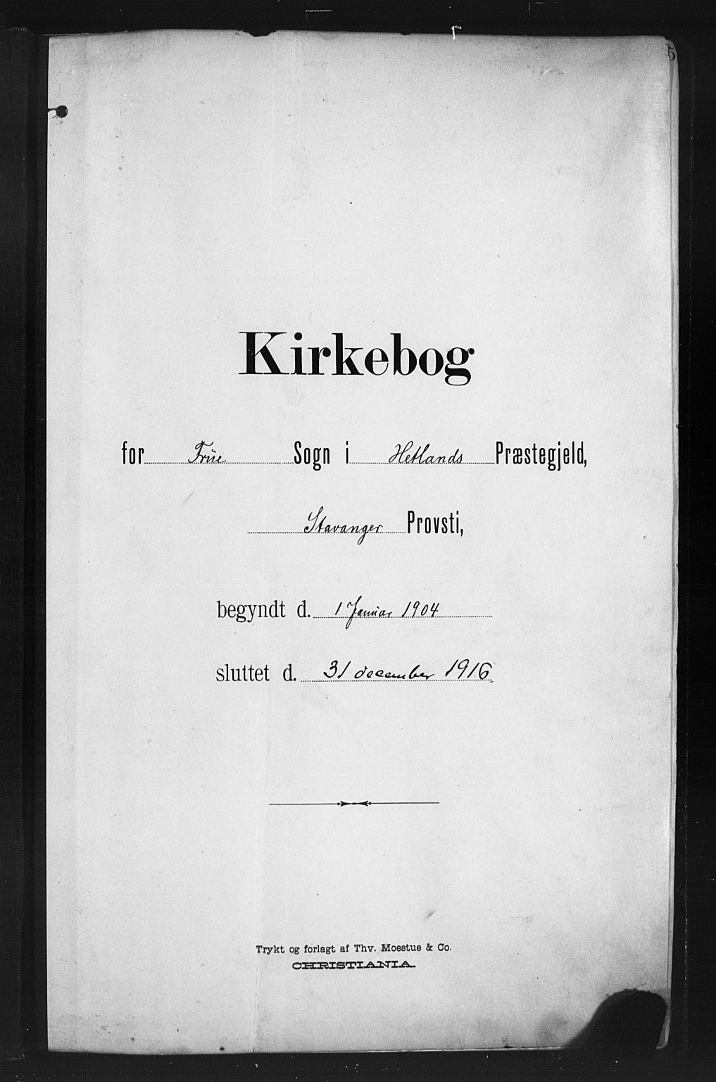 Hetland sokneprestkontor, AV/SAST-A-101826/30/30BA/L0013: Parish register (official) no. A 13, 1904-1918