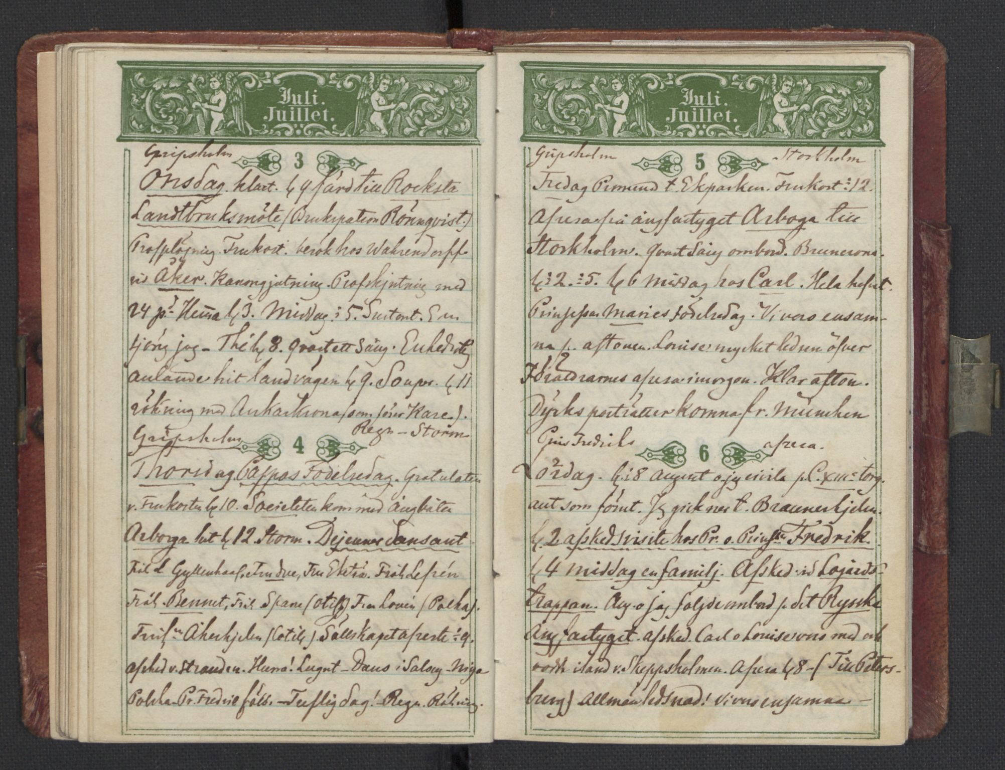 Bernadotte, AV/RA-PA-0318/F/L0001/0003: Privat materiale fra Bernadottefamilien / Dagbok, 1850, p. 53