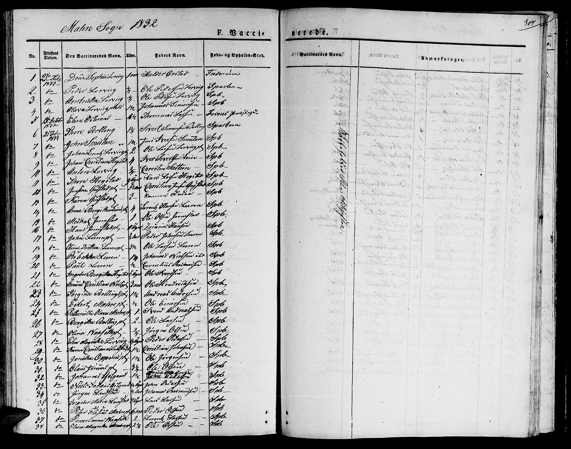 Ministerialprotokoller, klokkerbøker og fødselsregistre - Nord-Trøndelag, AV/SAT-A-1458/735/L0336: Parish register (official) no. 735A05 /1, 1825-1835, p. 307