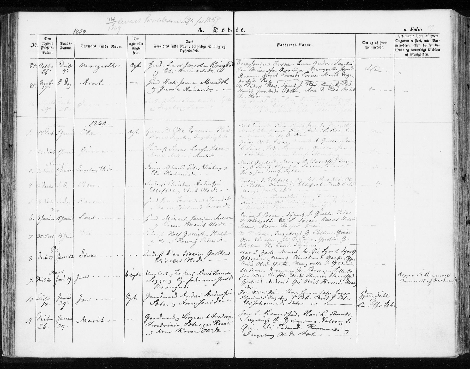 Ministerialprotokoller, klokkerbøker og fødselsregistre - Møre og Romsdal, SAT/A-1454/595/L1044: Parish register (official) no. 595A06, 1852-1863, p. 79