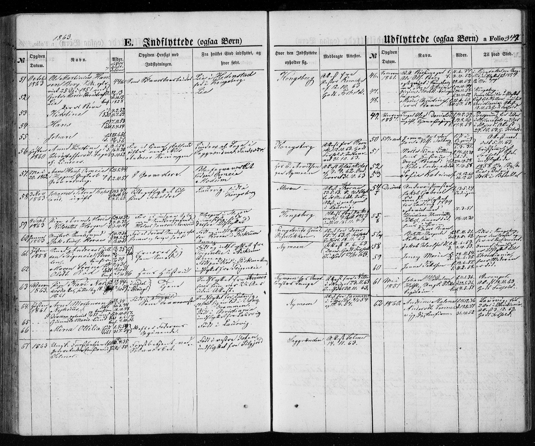 Kongsberg kirkebøker, AV/SAKO-A-22/G/Ga/L0003: Parish register (copy) no. 3, 1859-1875, p. 347