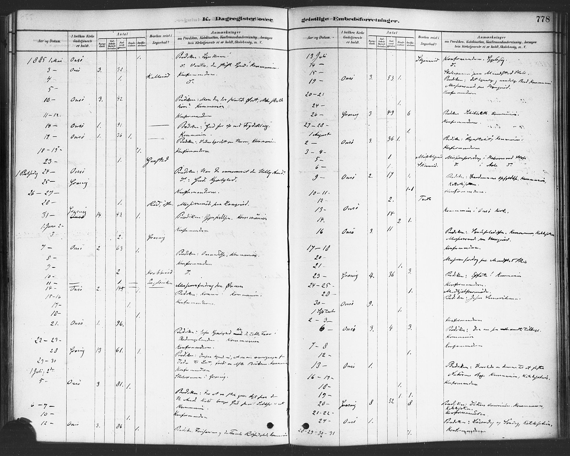 Onsøy prestekontor Kirkebøker, SAO/A-10914/F/Fa/L0006: Parish register (official) no. I 6, 1878-1898, p. 778