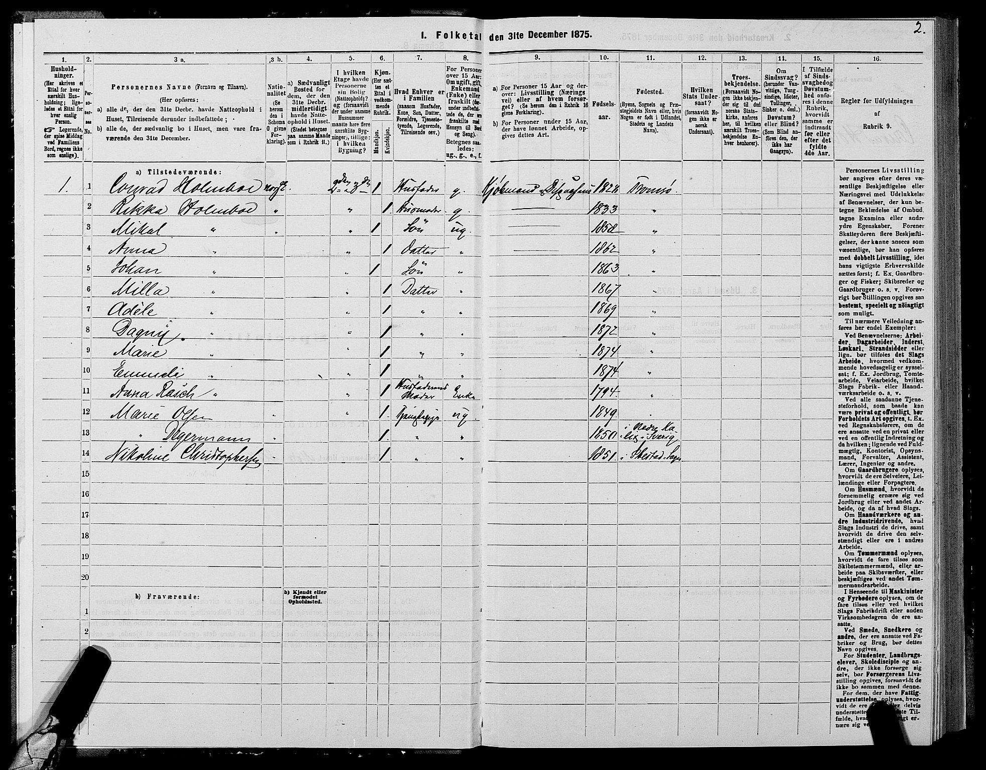 SATØ, 1875 census for 1902P Tromsø, 1875, p. 3002