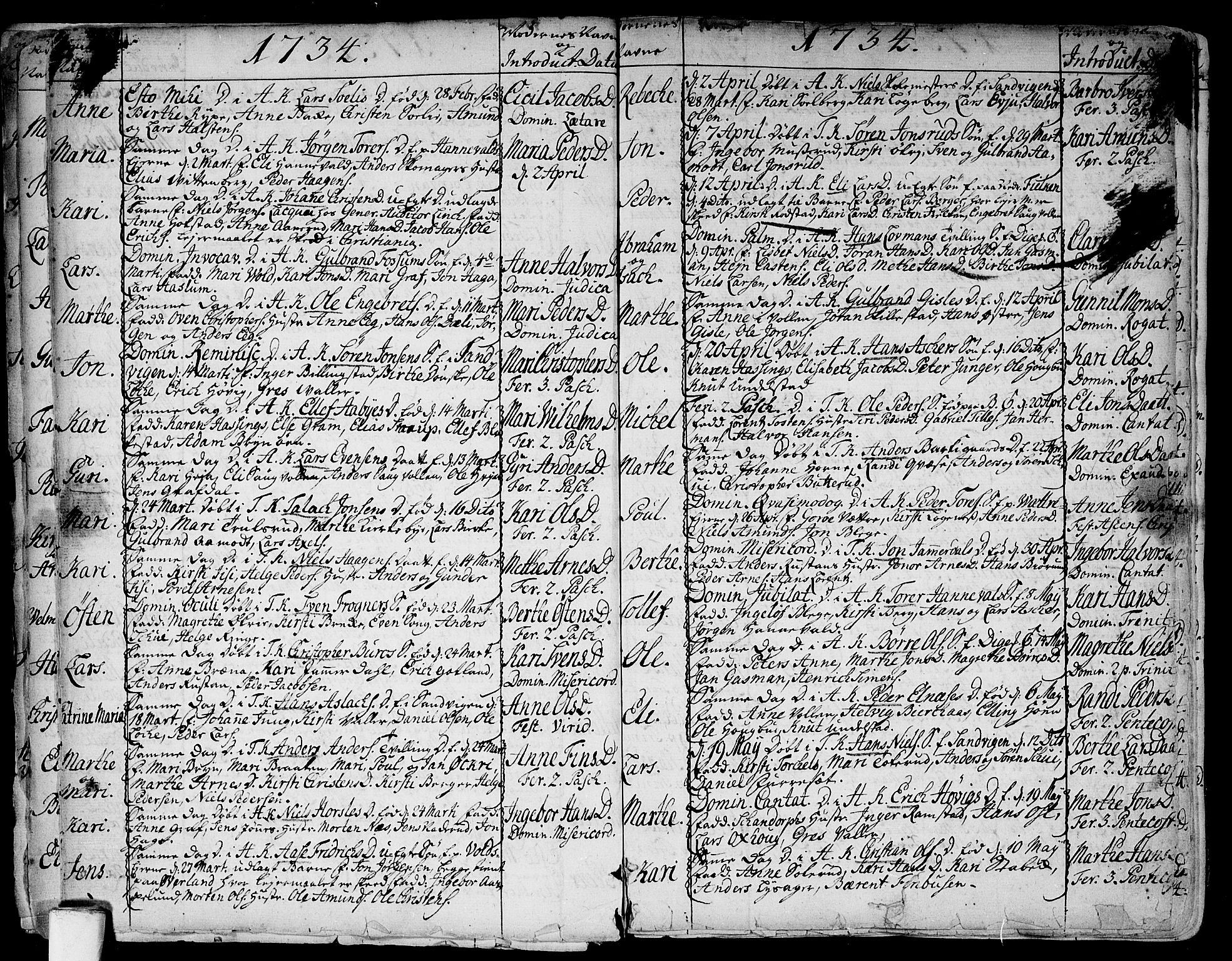 Asker prestekontor Kirkebøker, SAO/A-10256a/F/Fa/L0002: Parish register (official) no. I 2, 1733-1766, p. 8
