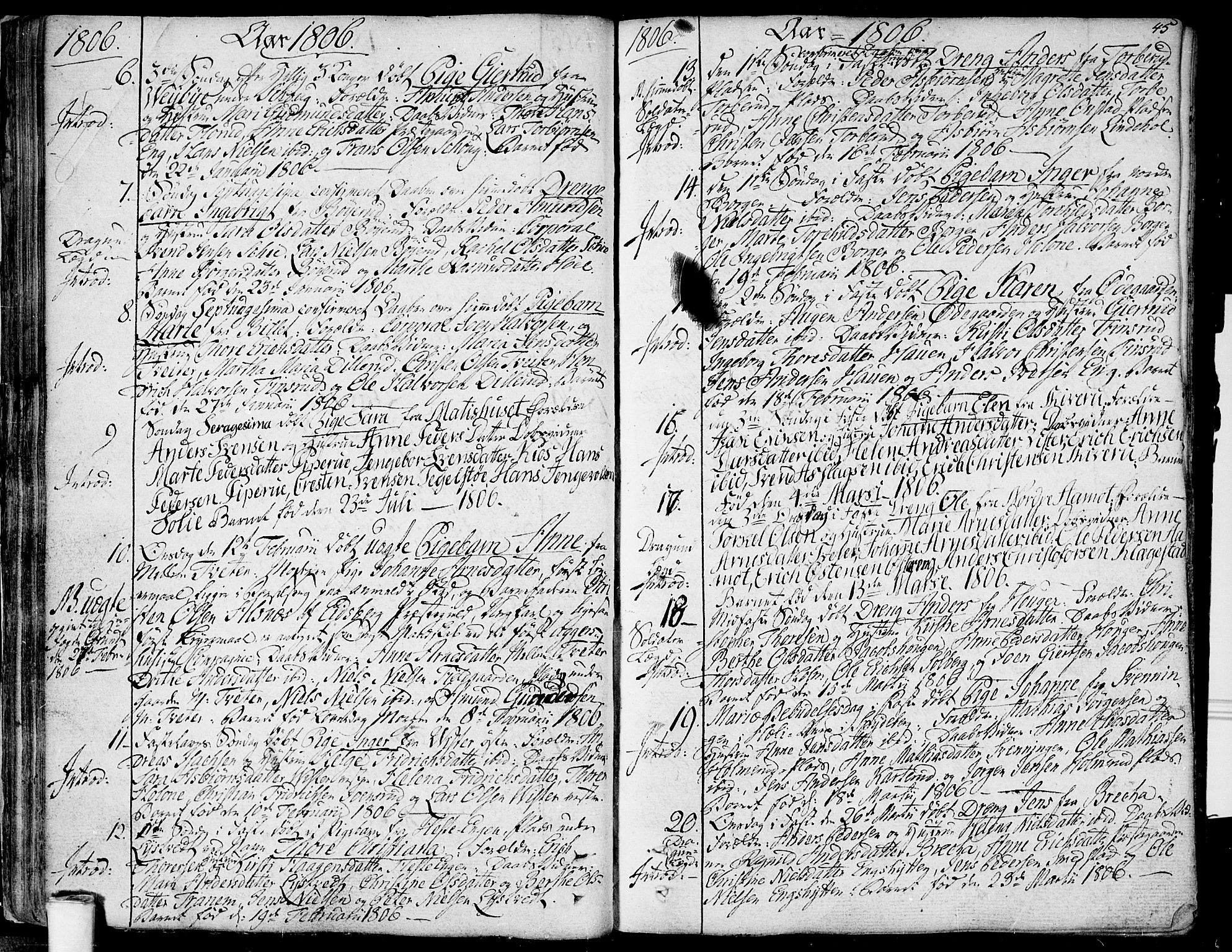 Skiptvet prestekontor Kirkebøker, AV/SAO-A-20009/F/Fa/L0004: Parish register (official) no. 4, 1794-1814, p. 45