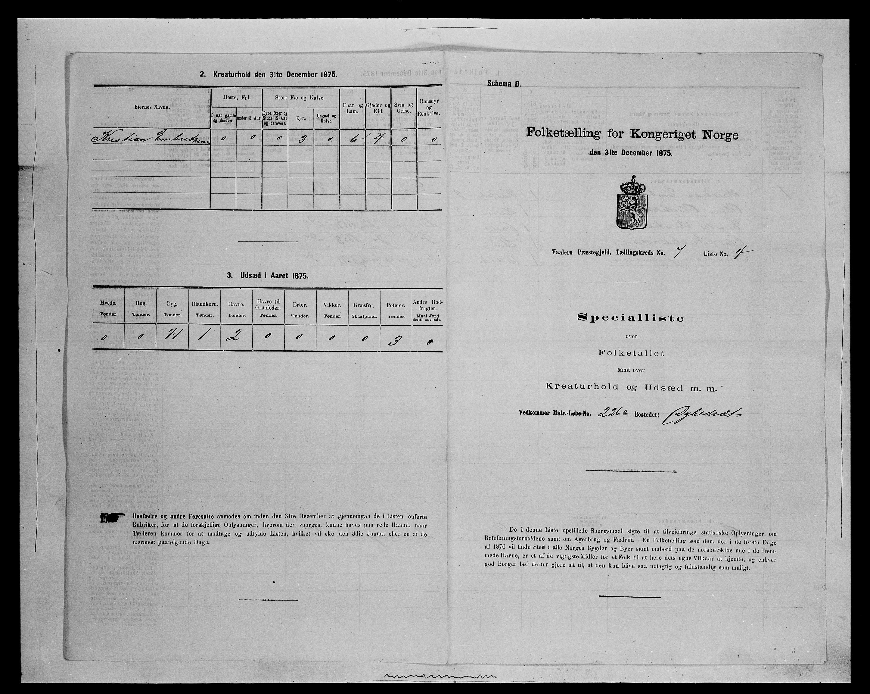 SAH, 1875 census for 0426P Våler parish (Hedmark), 1875, p. 886