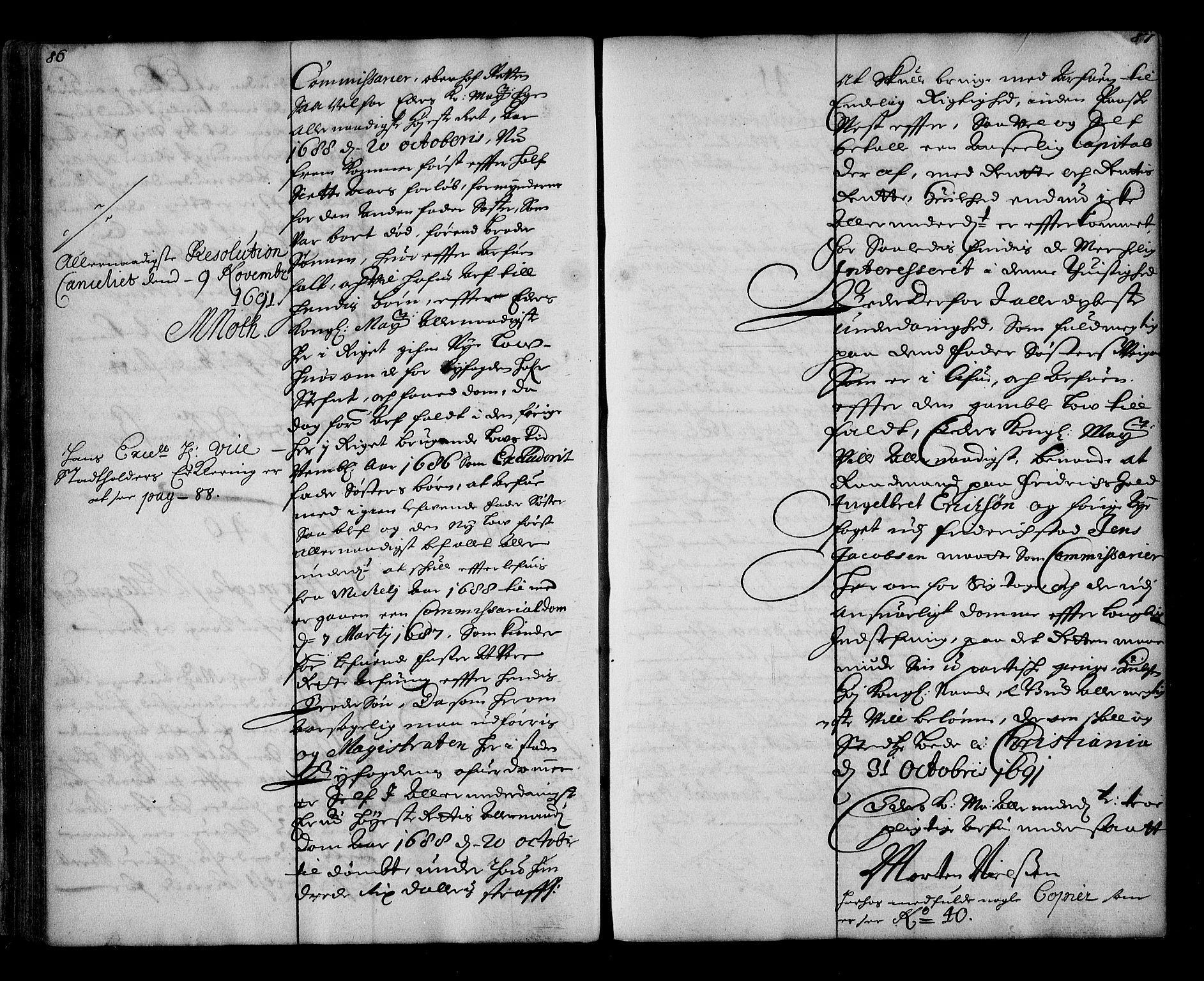 Stattholderembetet 1572-1771, AV/RA-EA-2870/Ae/L0009: Supplikasjons- og resolusjonsprotokoll, 1691-1692, p. 86-87