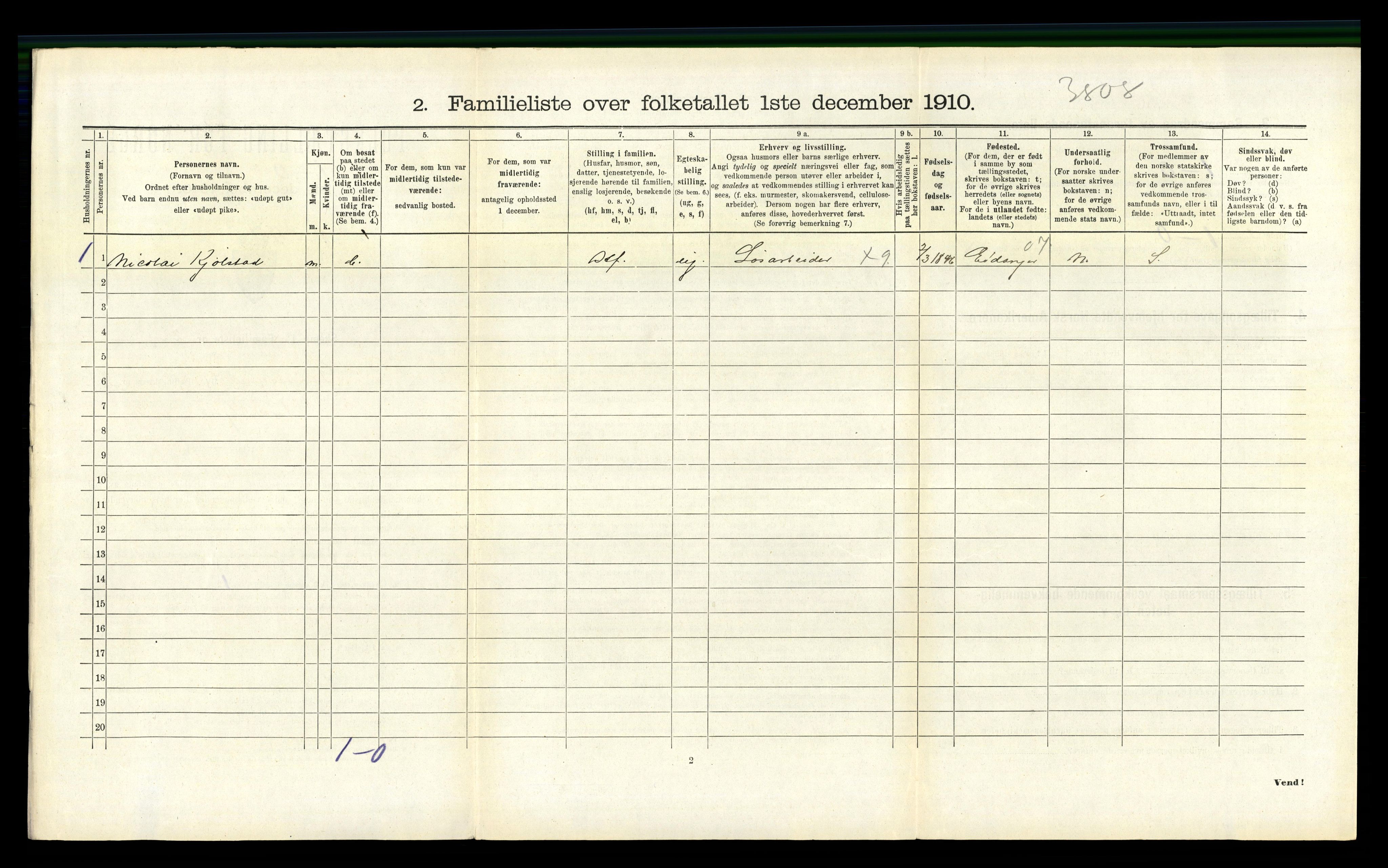 RA, 1910 census for Langesund, 1910, p. 466