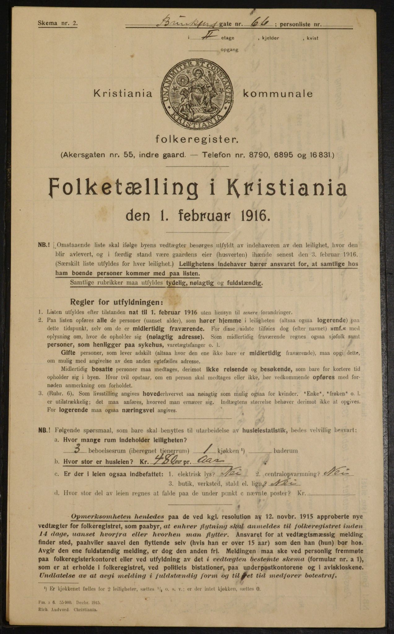 OBA, Municipal Census 1916 for Kristiania, 1916, p. 9277