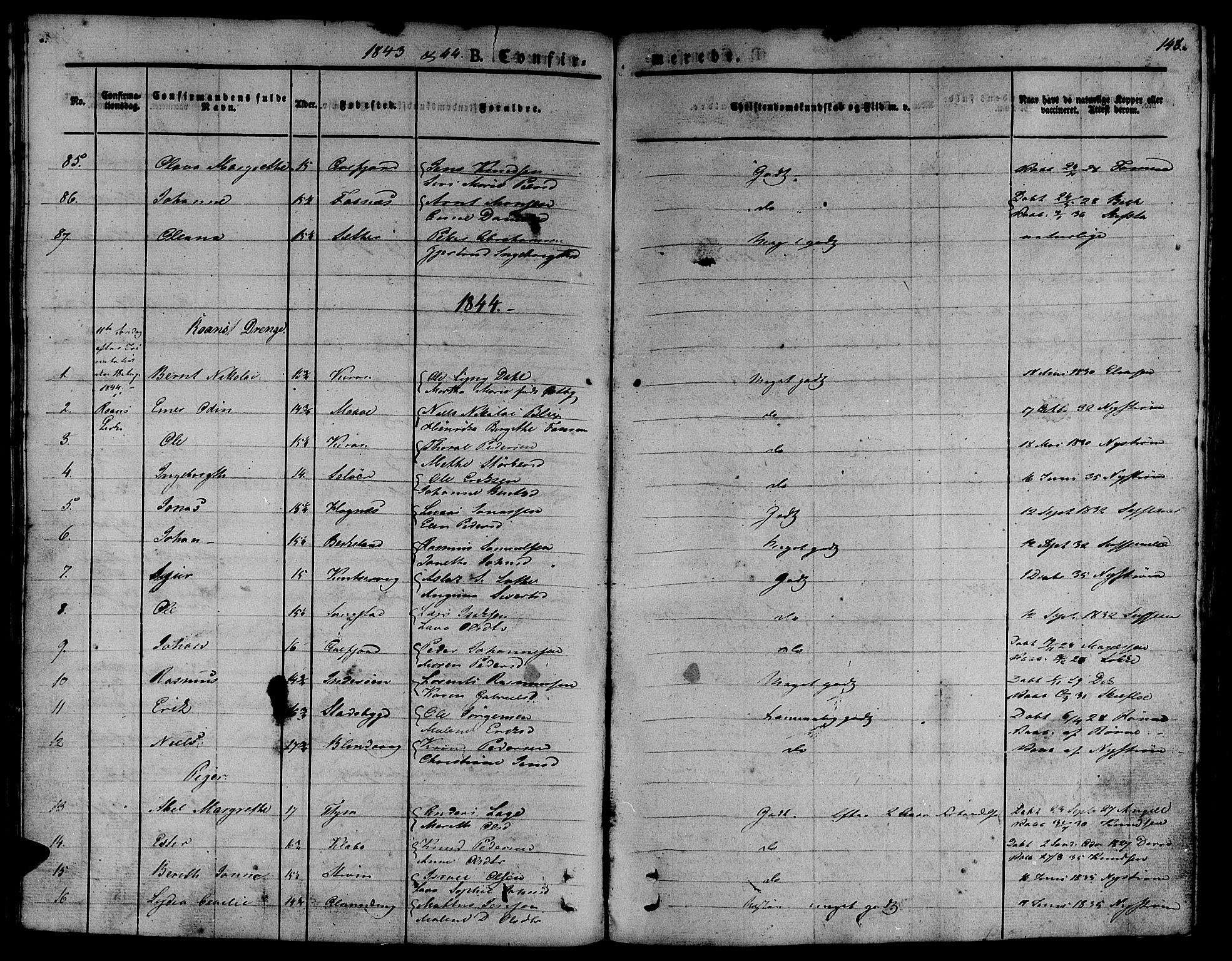 Ministerialprotokoller, klokkerbøker og fødselsregistre - Sør-Trøndelag, SAT/A-1456/657/L0703: Parish register (official) no. 657A04, 1831-1846, p. 148