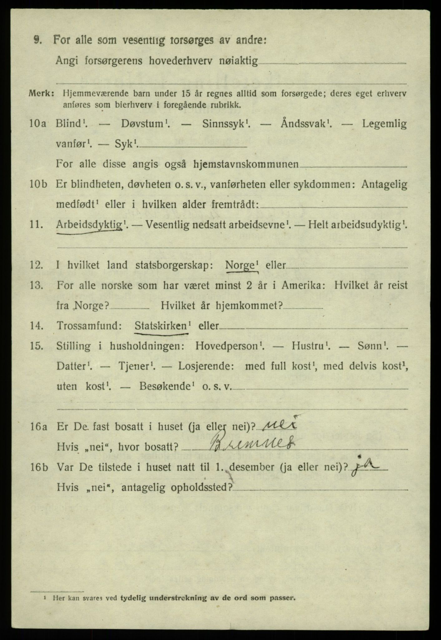 SAB, 1920 census for Austevoll, 1920, p. 6533