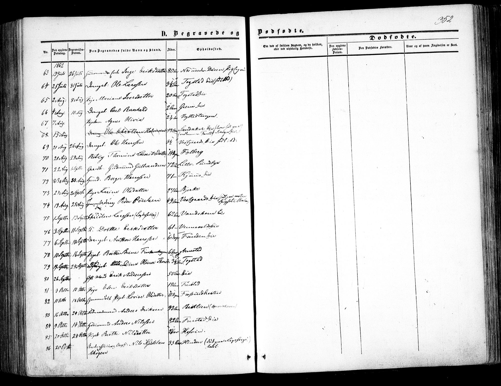 Nes prestekontor Kirkebøker, AV/SAO-A-10410/F/Fa/L0008: Parish register (official) no. I 8, 1859-1874, p. 352