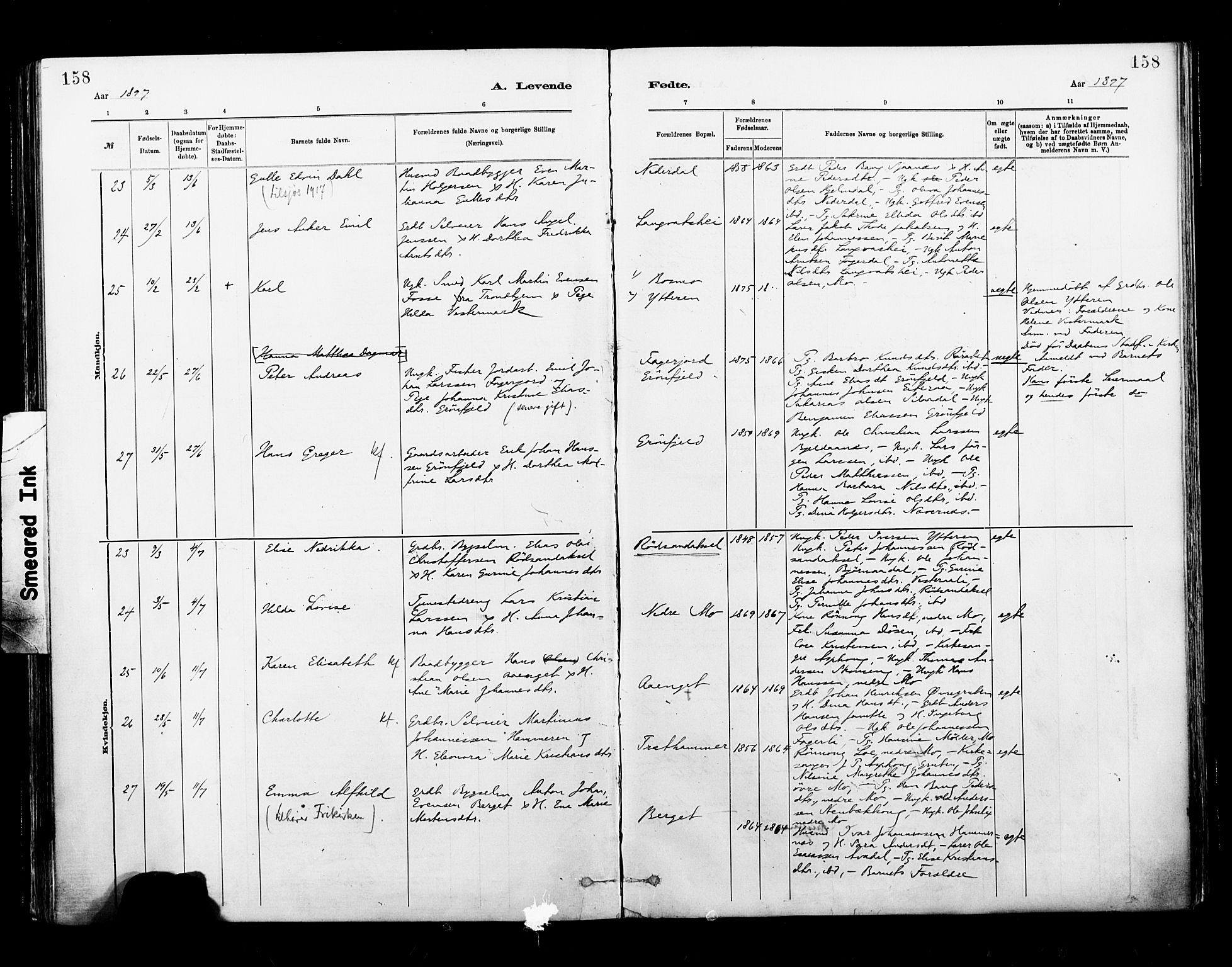 Ministerialprotokoller, klokkerbøker og fødselsregistre - Nordland, AV/SAT-A-1459/827/L0400: Parish register (official) no. 827A12, 1883-1903, p. 158