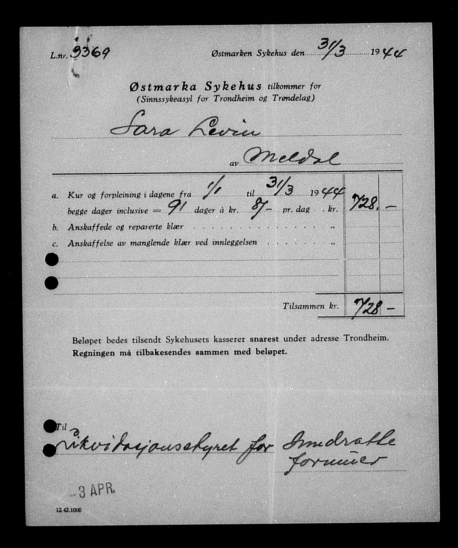 Justisdepartementet, Tilbakeføringskontoret for inndratte formuer, RA/S-1564/H/Hc/Hcb/L0914: --, 1945-1947, p. 407