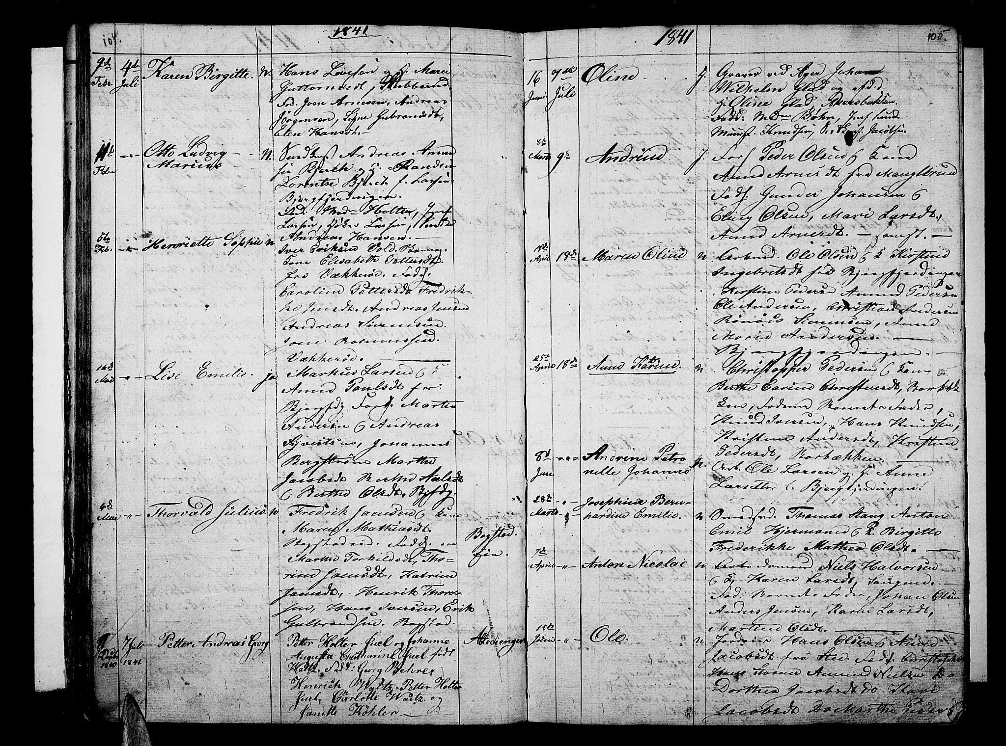 Aker prestekontor kirkebøker, AV/SAO-A-10861/G/L0007: Parish register (copy) no. 7, 1838-1846, p. 104-105