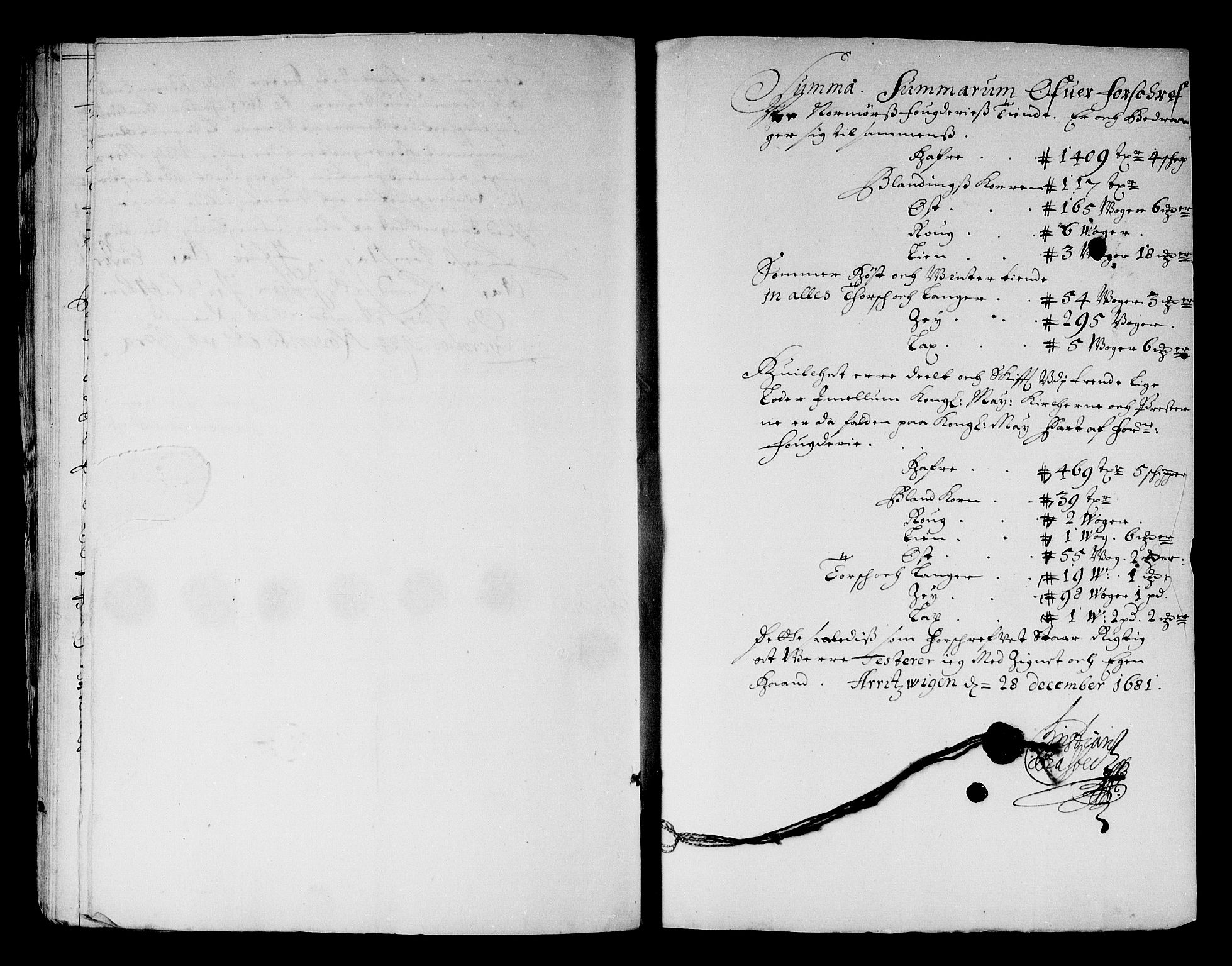 Rentekammeret inntil 1814, Reviderte regnskaper, Stiftamtstueregnskaper, Trondheim stiftamt og Nordland amt, AV/RA-EA-6044/R/Rf/L0065: Trondheim stiftamt, 1681