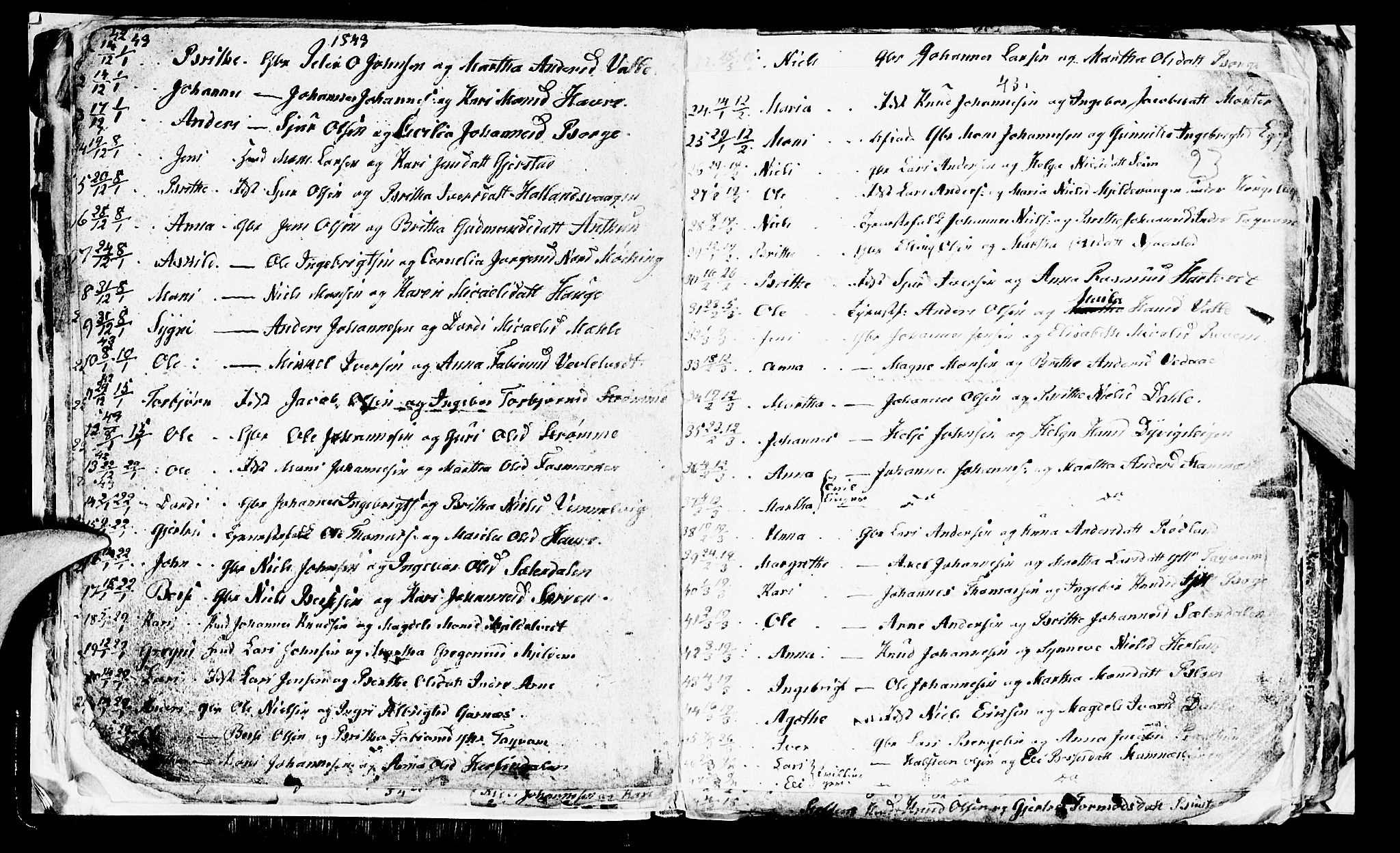 Haus sokneprestembete, AV/SAB-A-75601/H/Hab: Parish register (copy) no. A 1, 1830-1855, p. 23