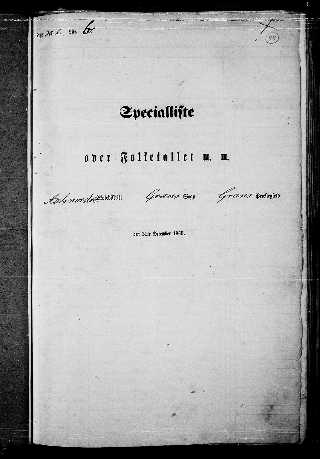 RA, 1865 census for Gran, 1865, p. 75